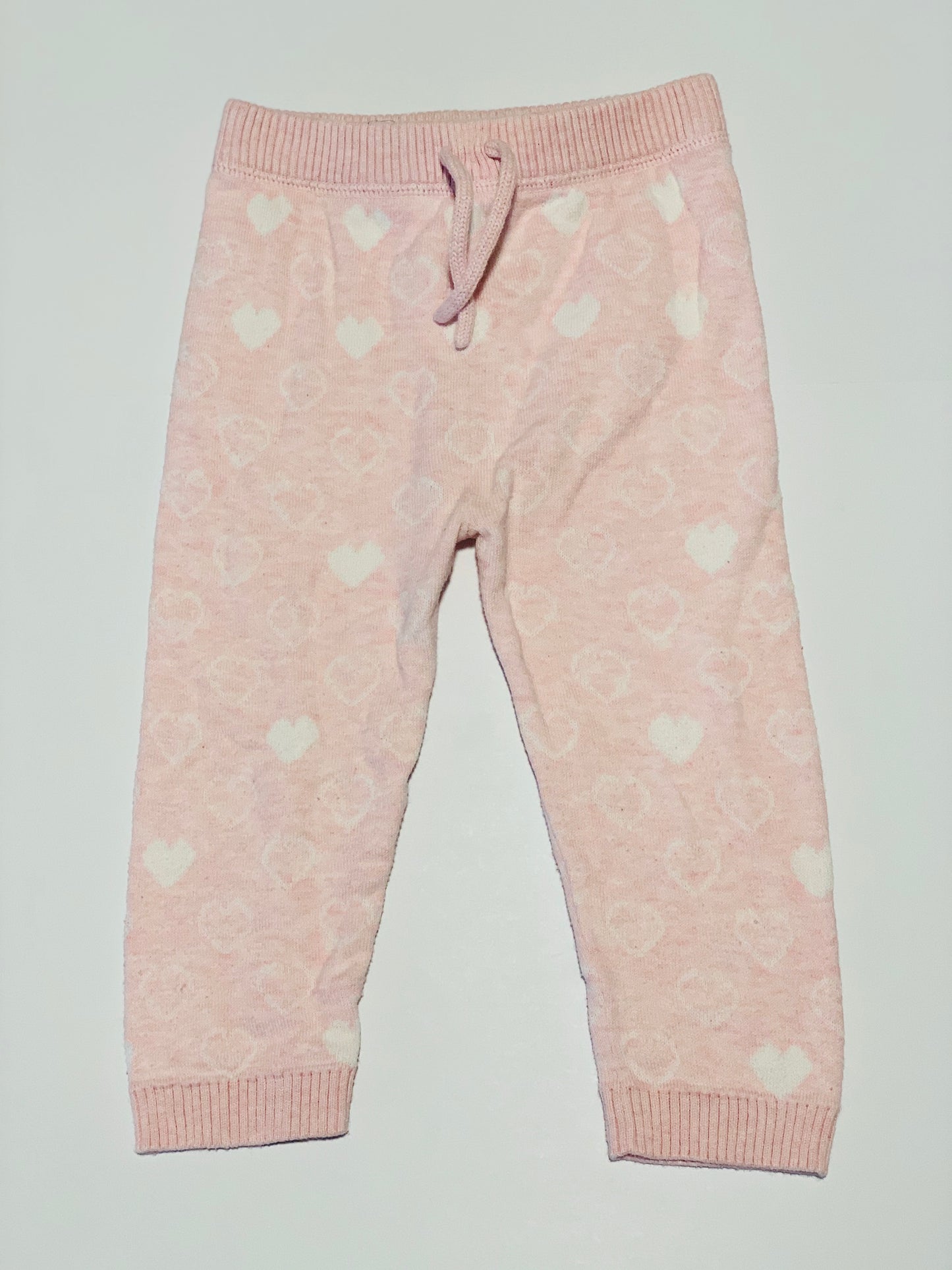 Pink heart knit pants - Size 1