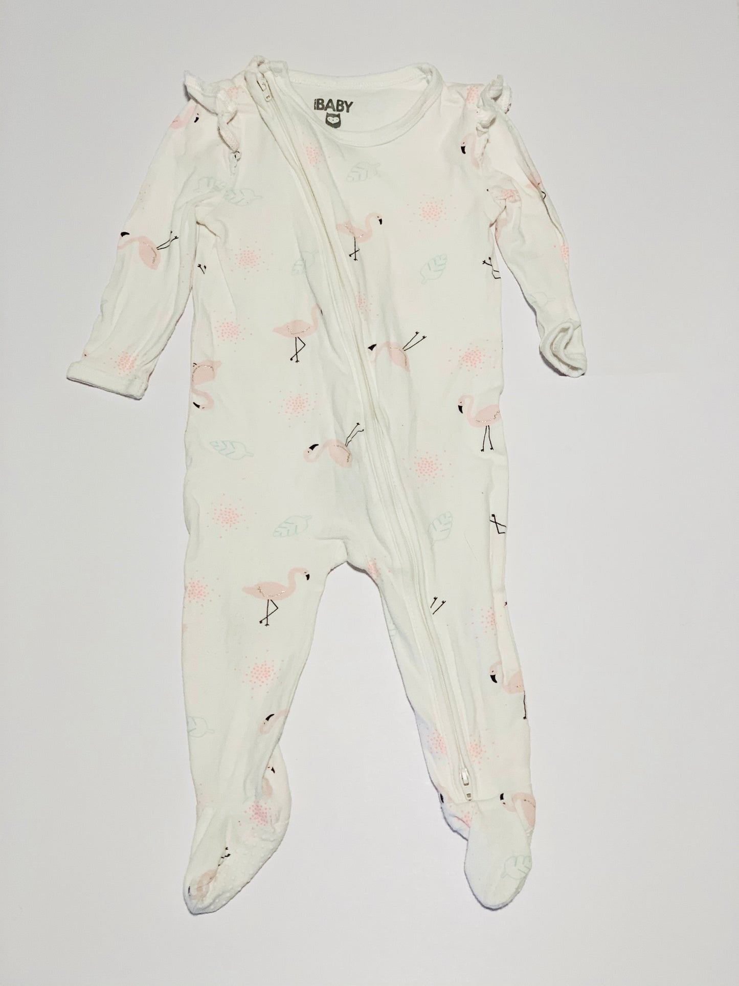 Pink flamingo onesie - Size 0