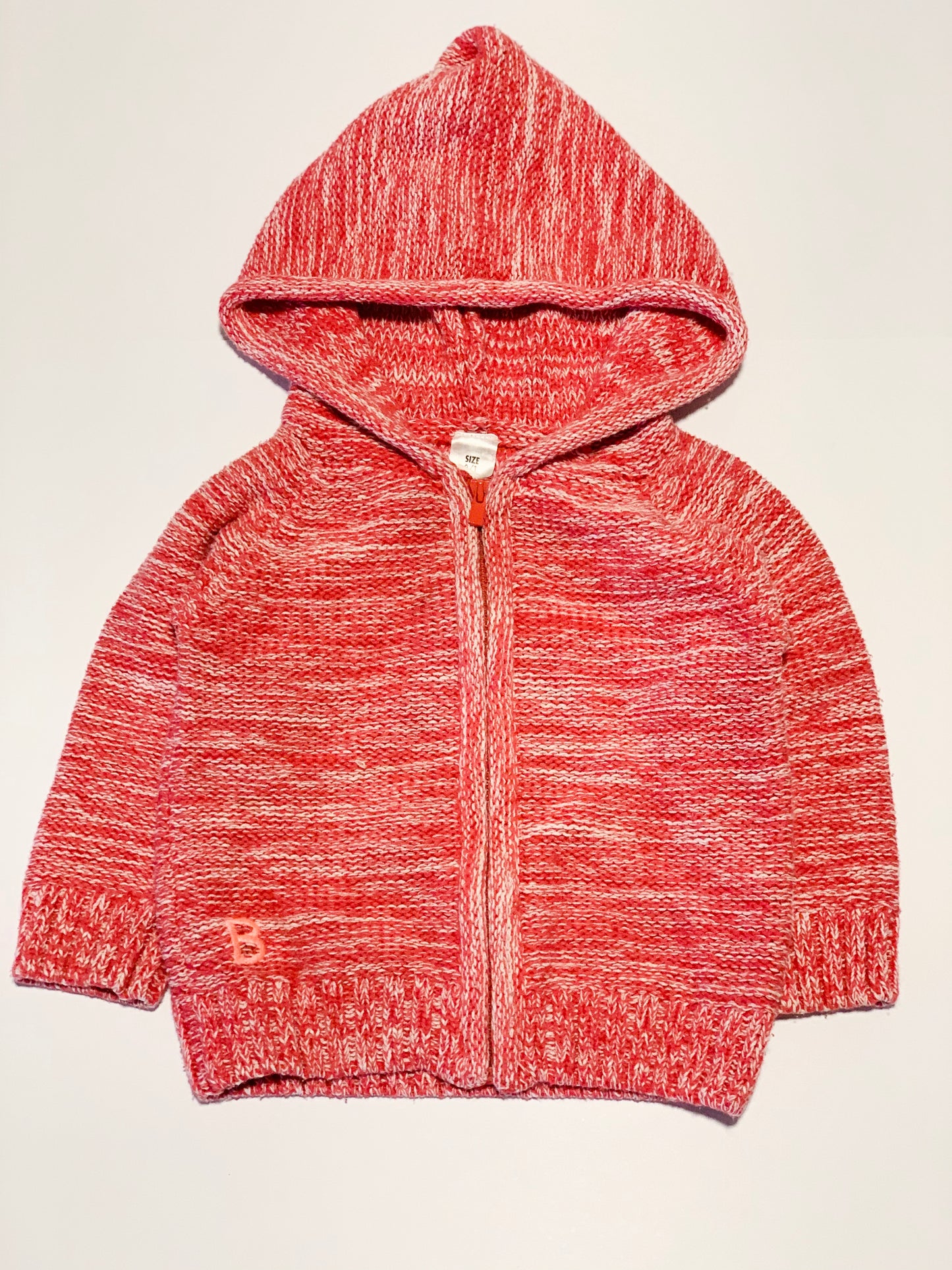 Pink knit hoodie - Size 0-1