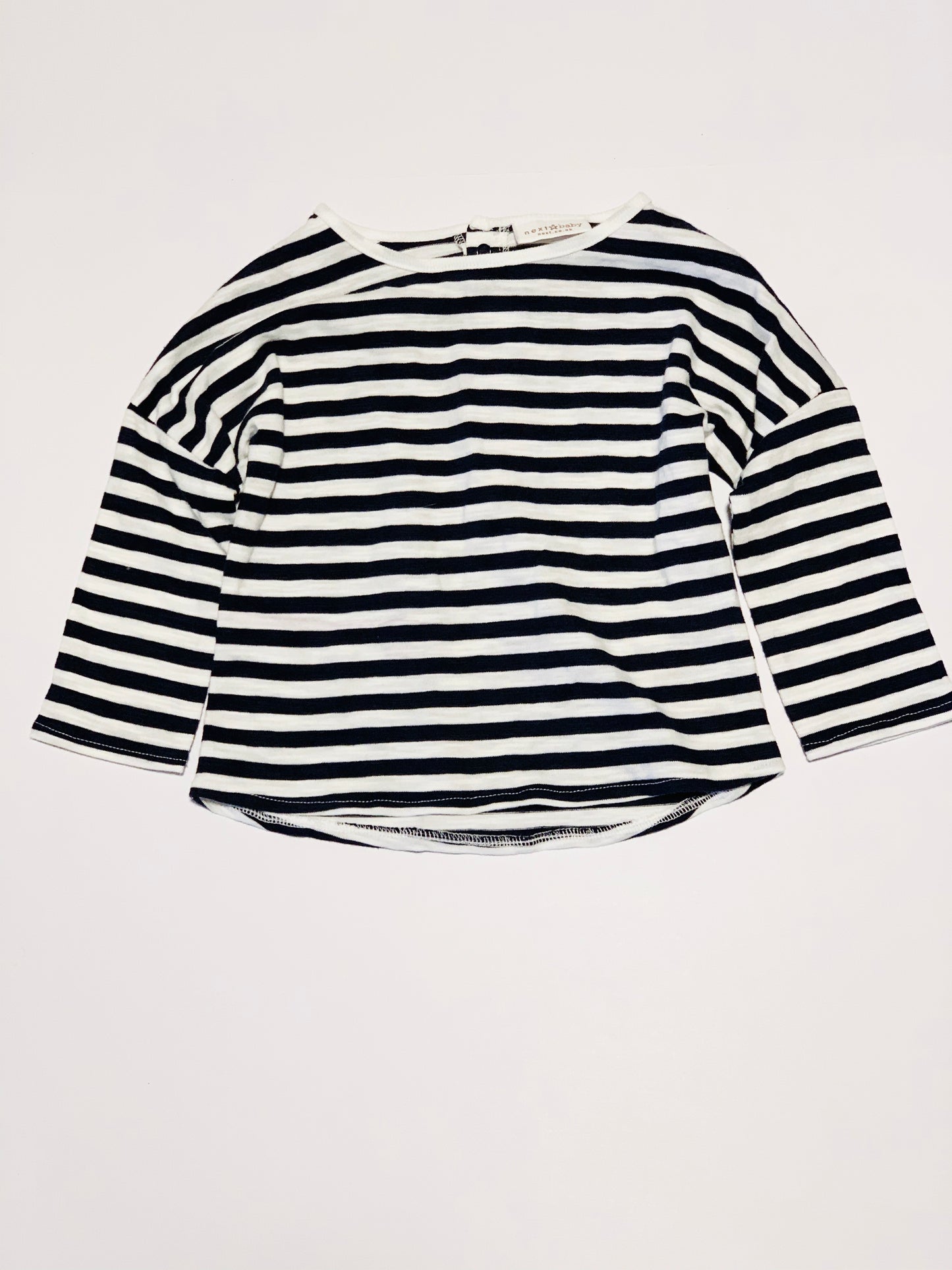 Navy striped top - Size 6-9 months