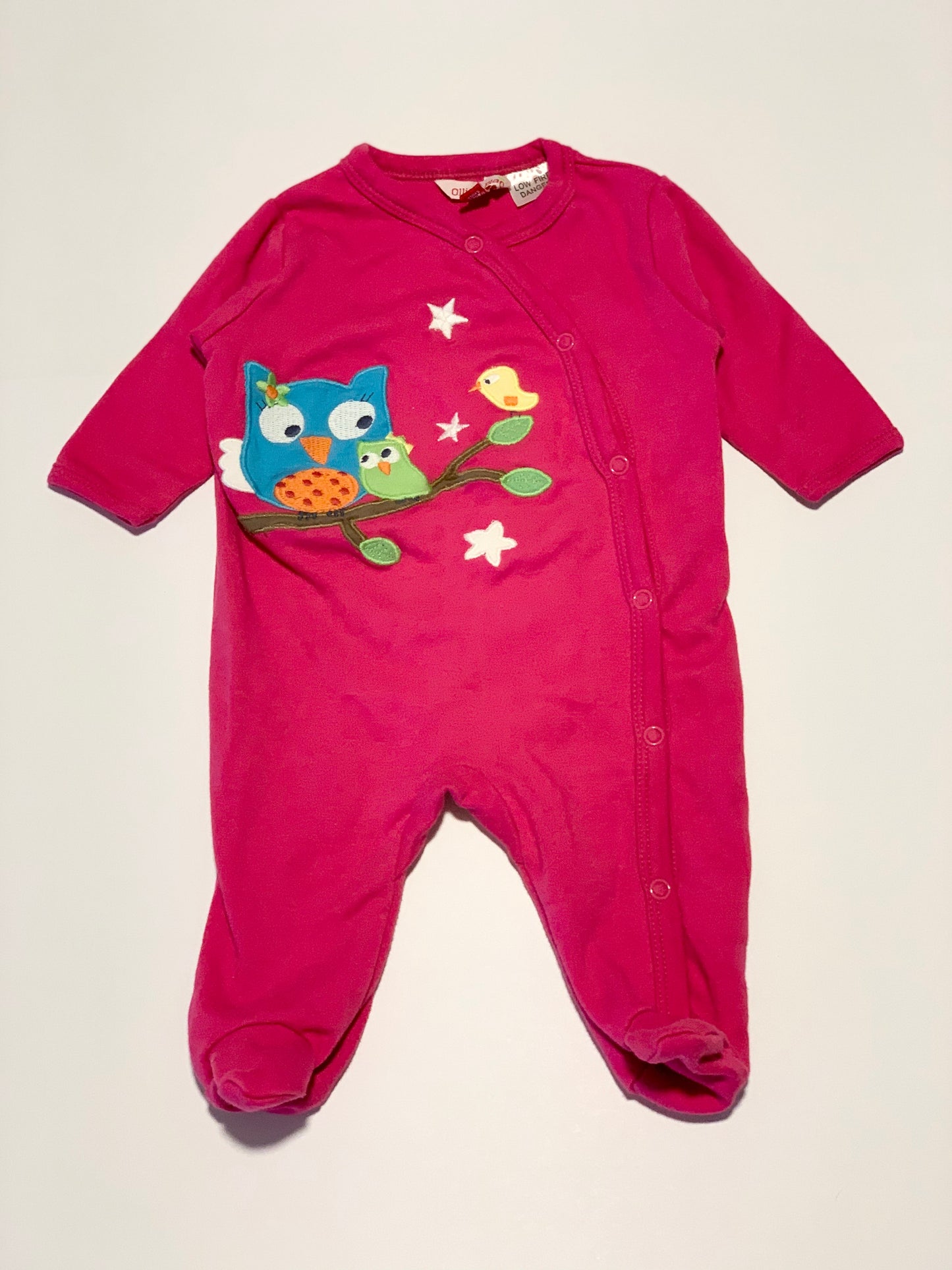 Pink owl onesie - Size 000