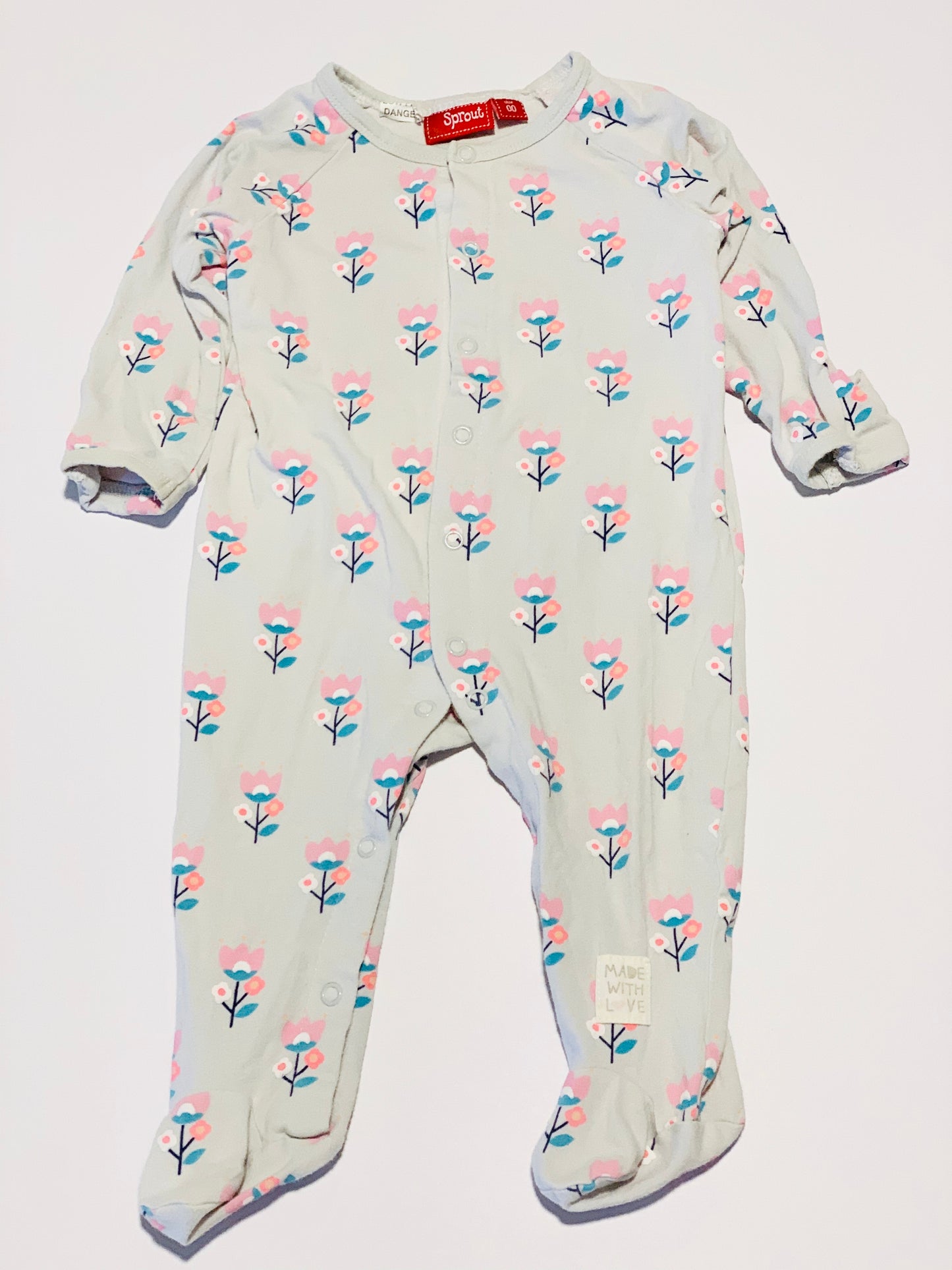Grey flower onesie - Size 00