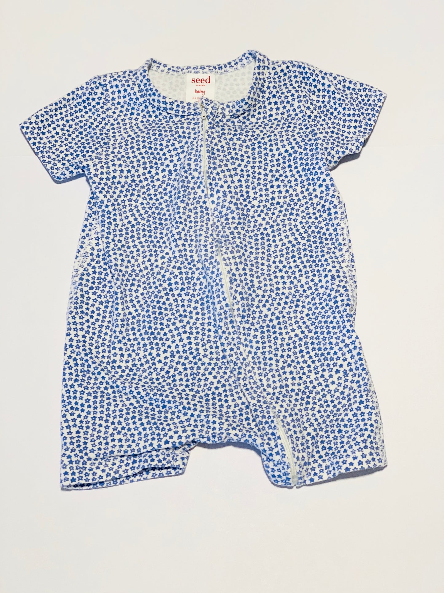 Blue stars zip romper - Size 00