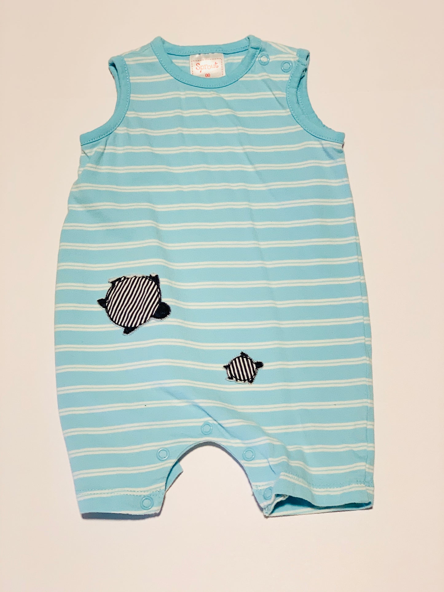Striped turtles romper - Size 00