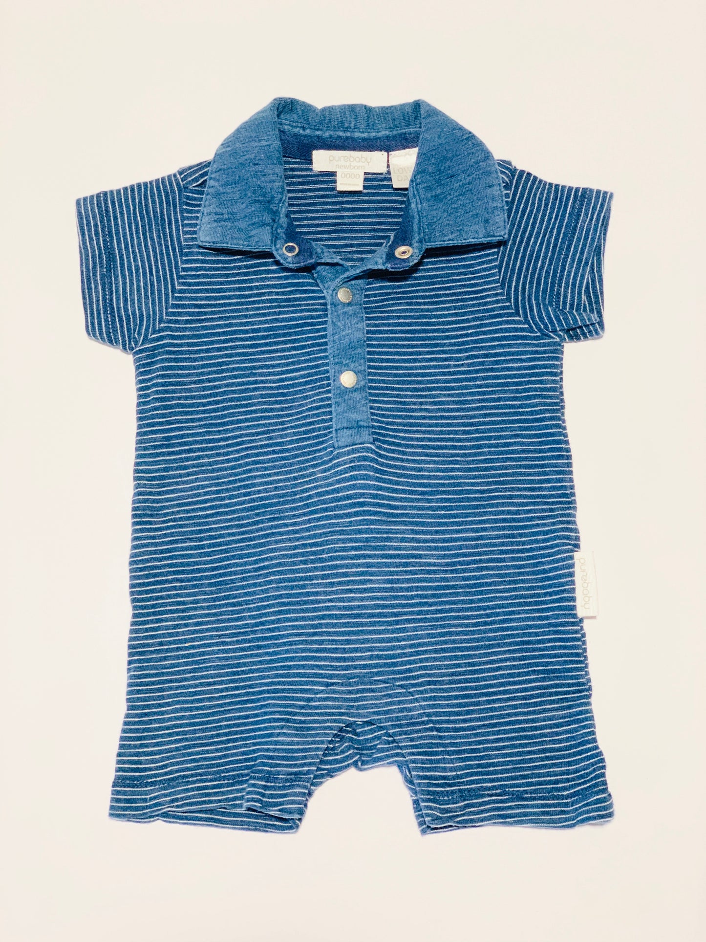 Blue striped romper - Size 0000