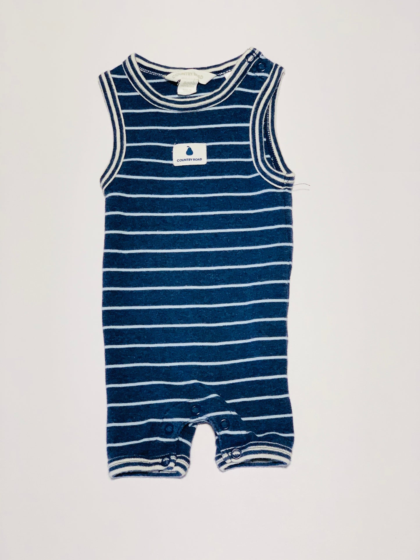 Grey striped romper - Size 0000