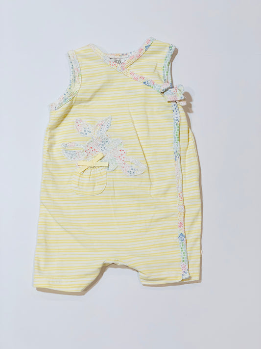 Yellow striped romper - Size 00