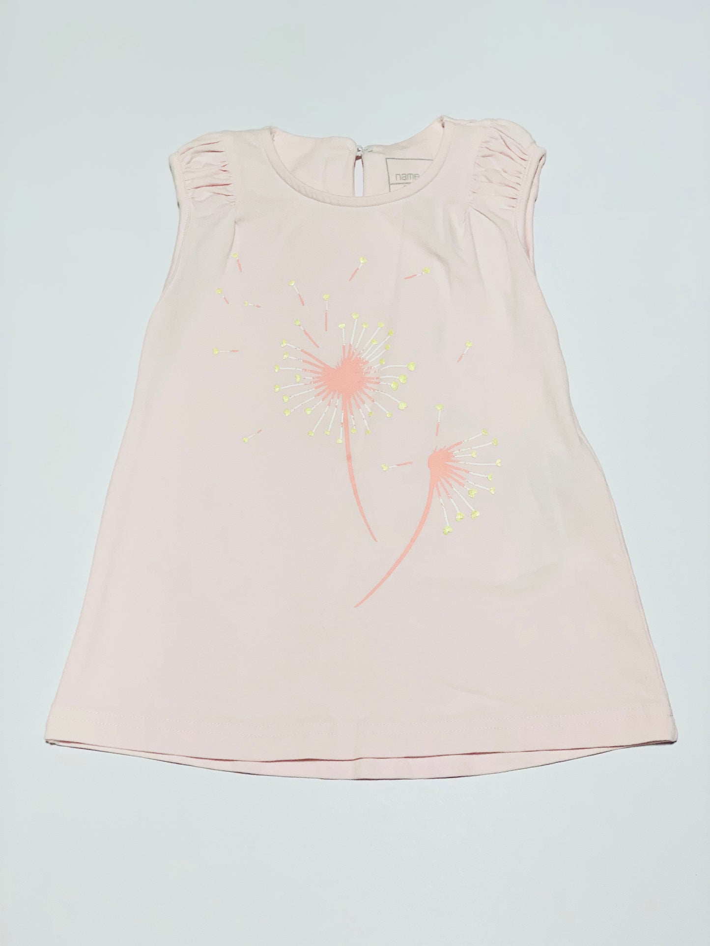 Pink dandelion dress - Size 9-12 months