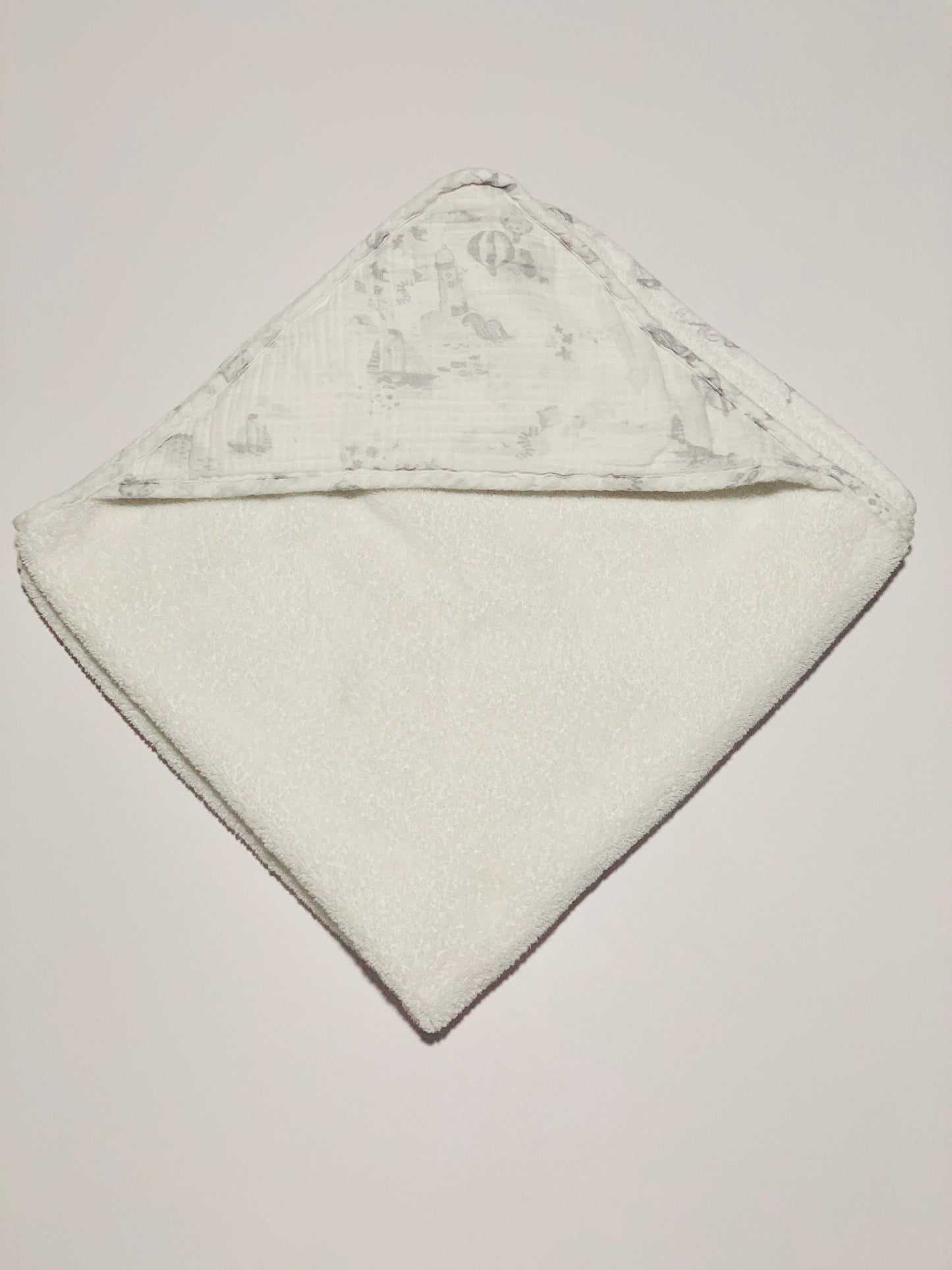 White hooded bath towel