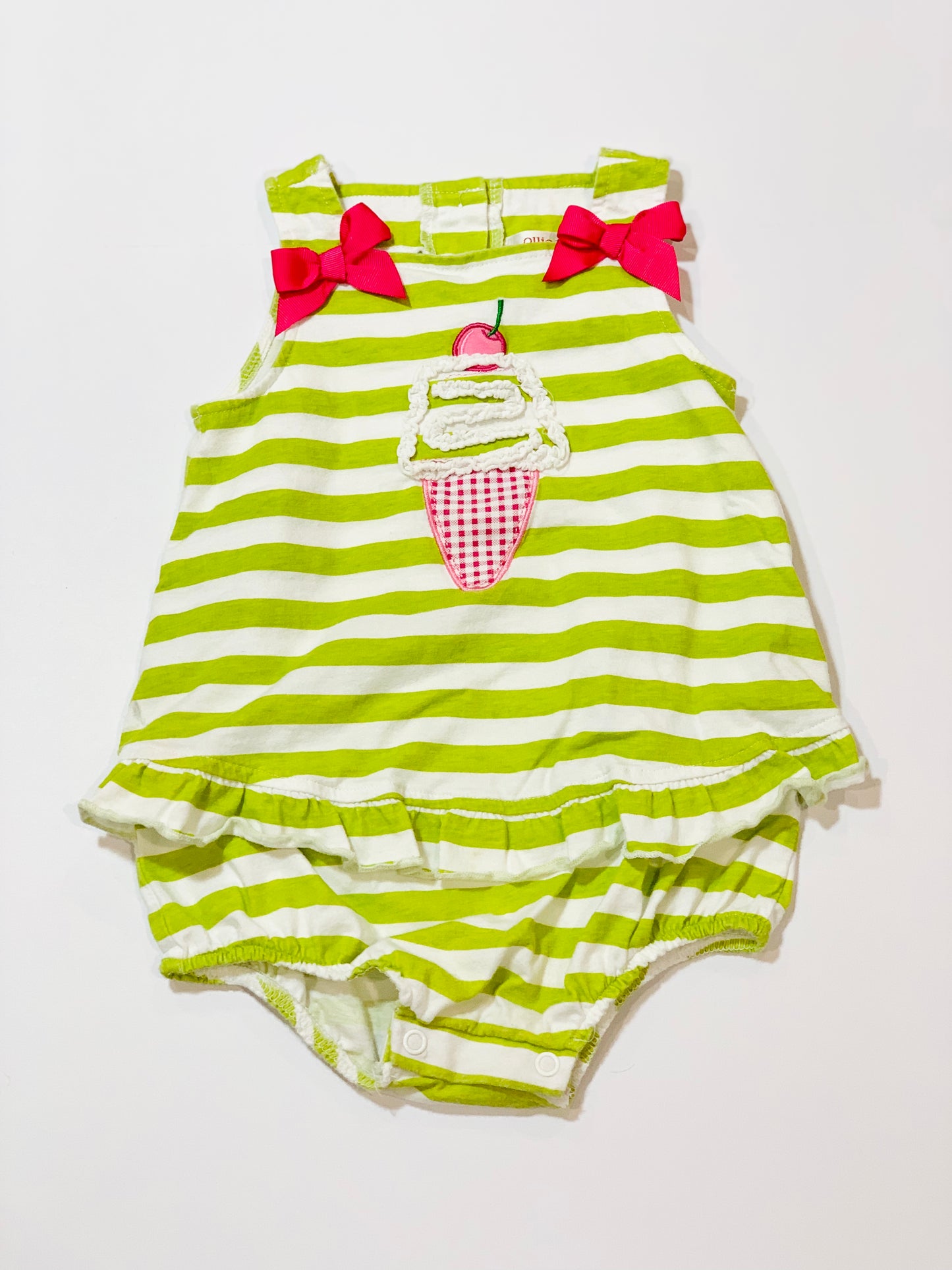Striped ice cream romper - Size 2