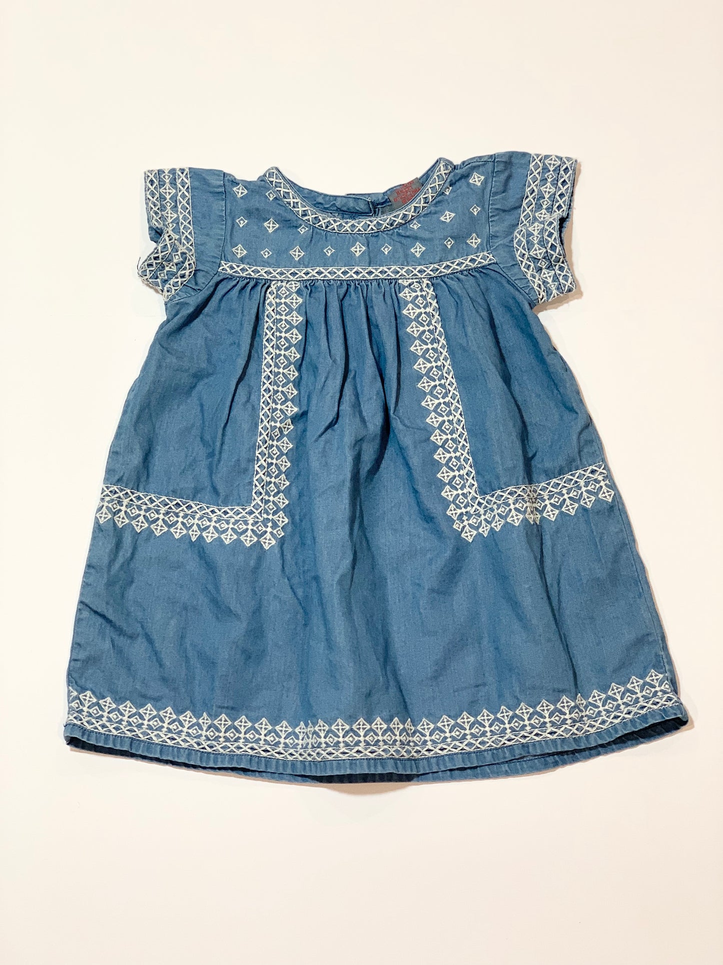 Blue embroidered dress - Size 2