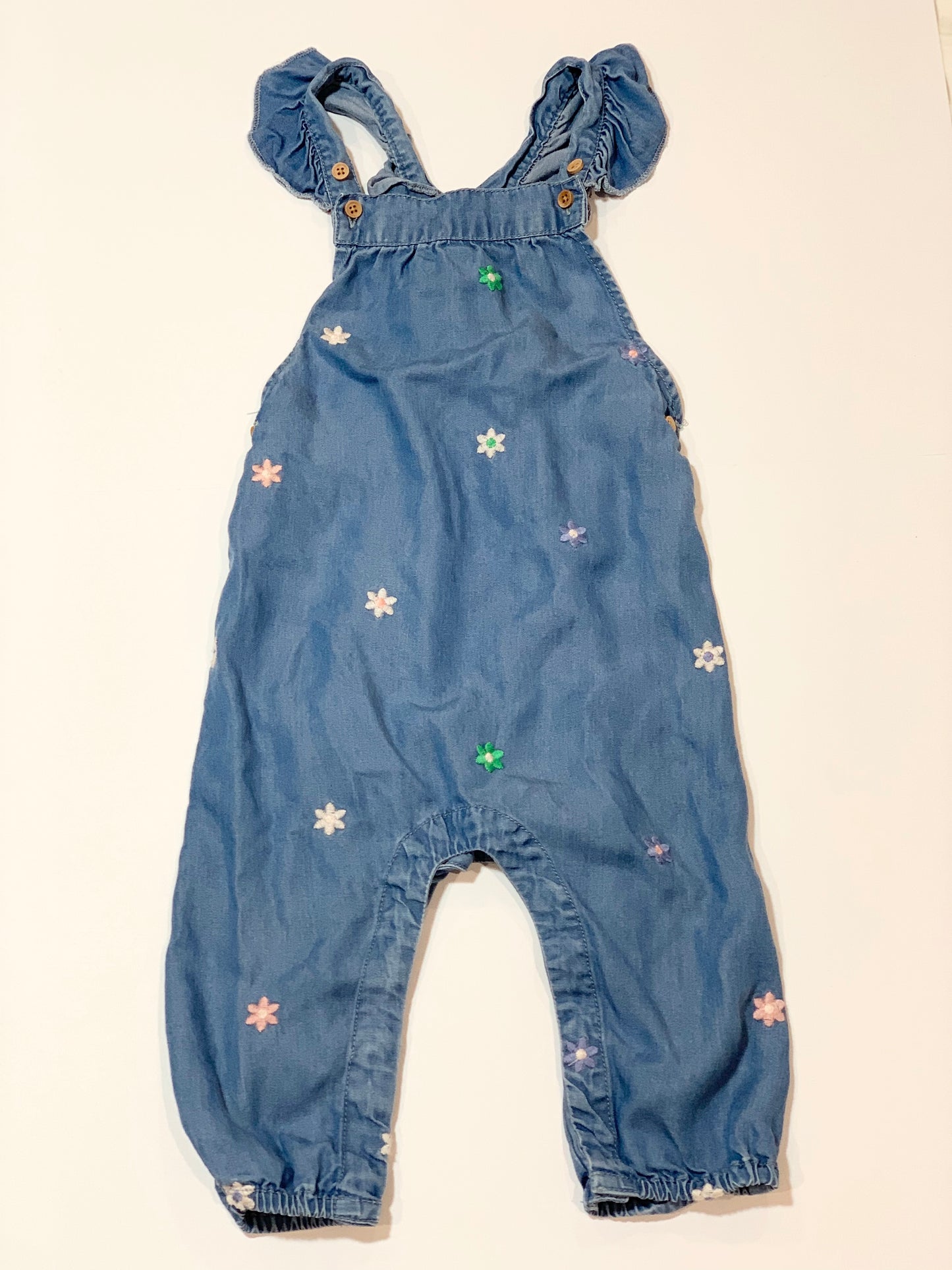 Blue chambray romper - Size 1