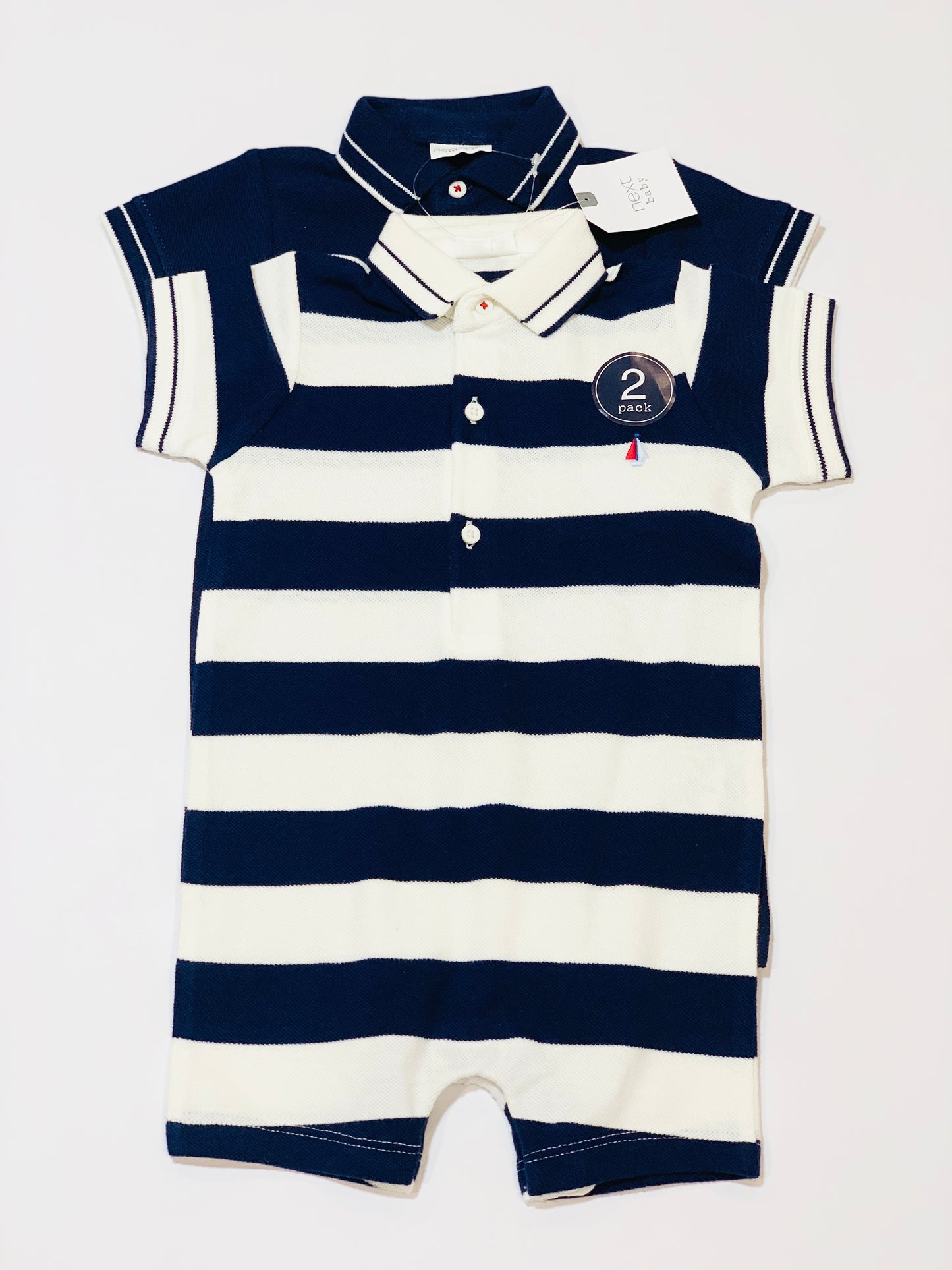 2 x polo rompers brand new - Size 00