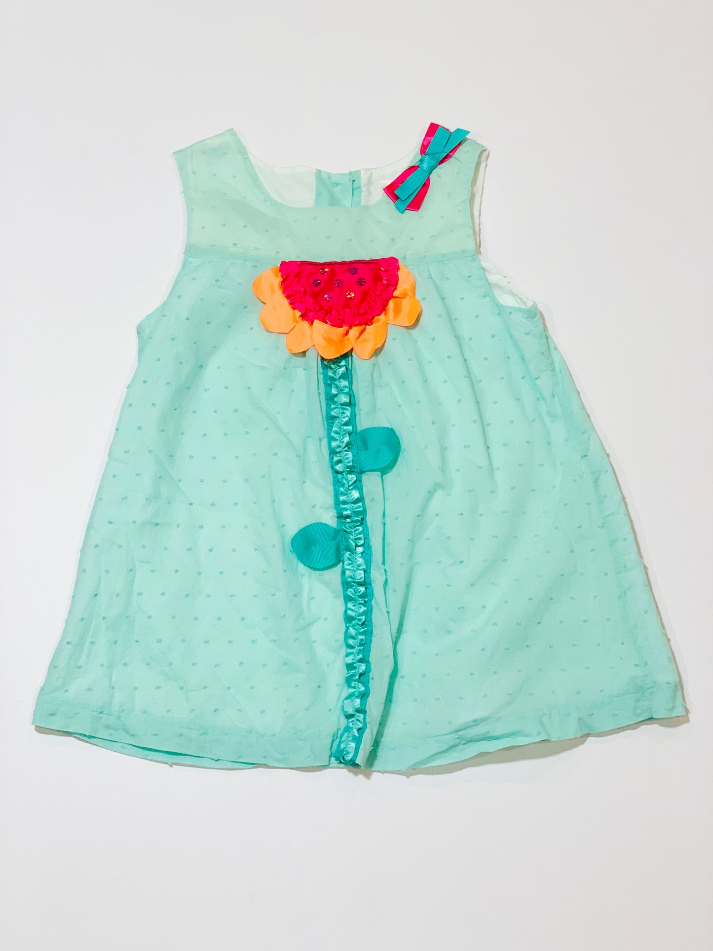 Green flower dress - Size 3