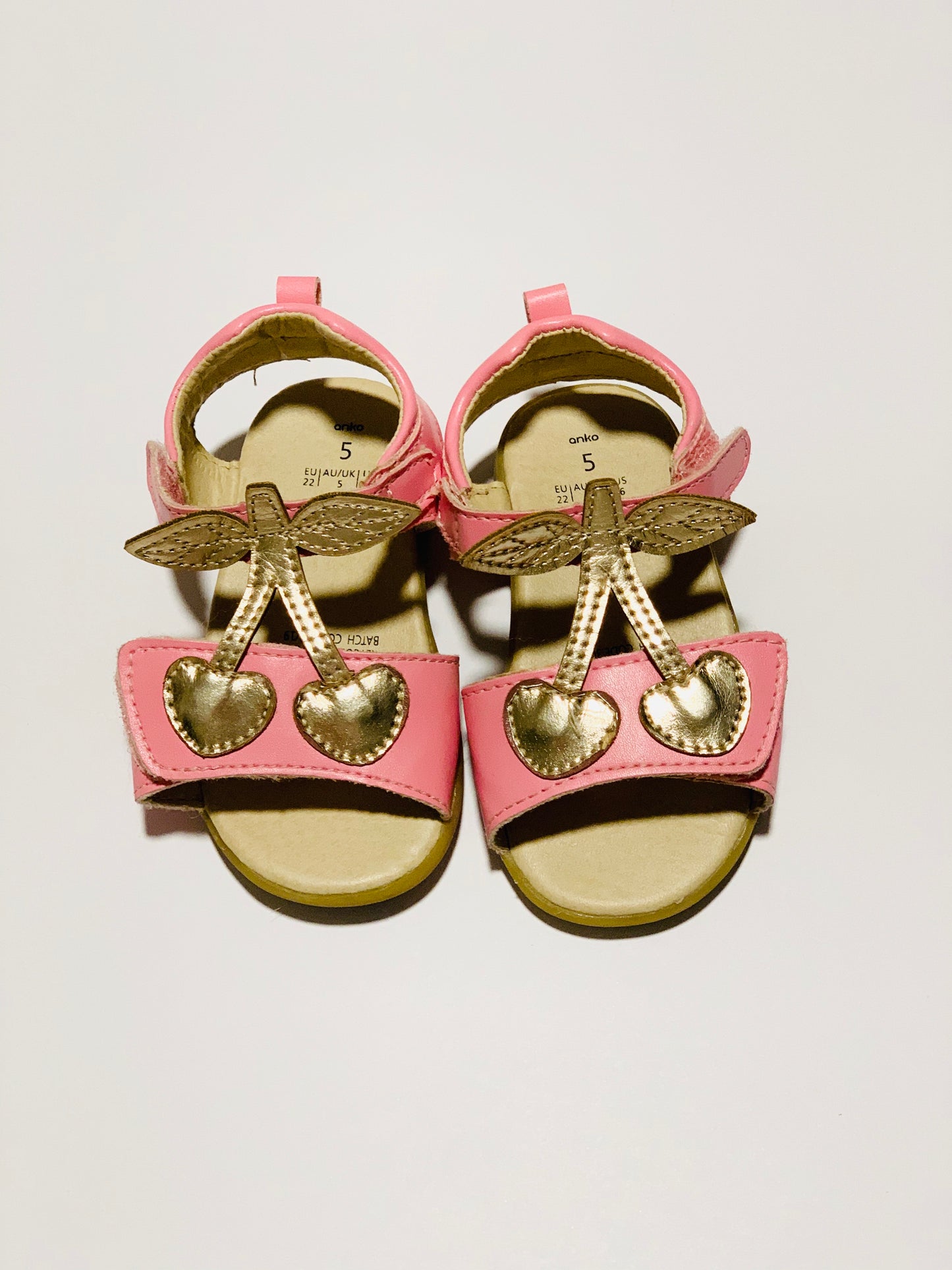 Pink cherry sandals - Size 5