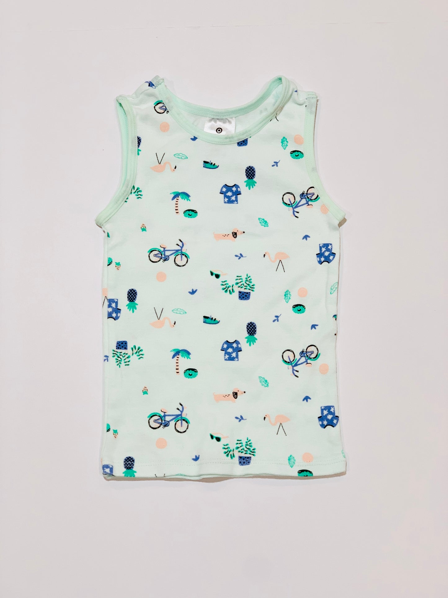 Green animals singlet - Size 0