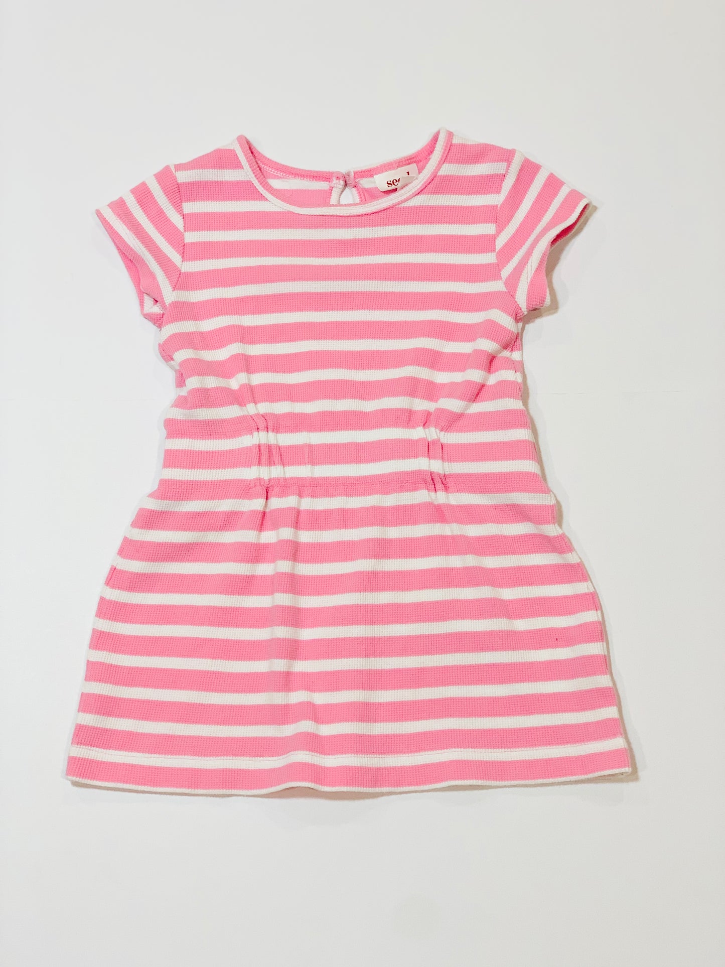 Striped waffle dress - Size 2