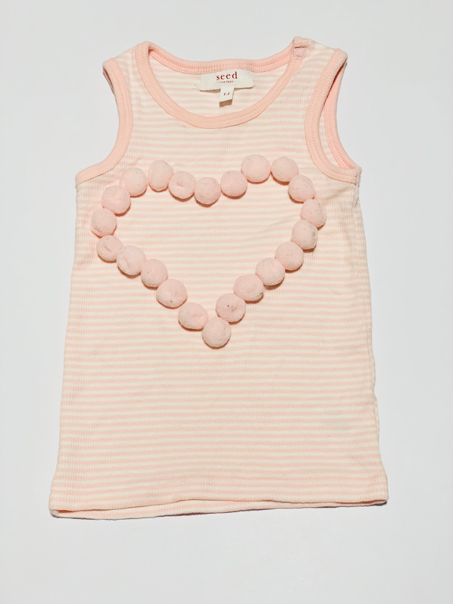 Pompom heart top - Size 1-2