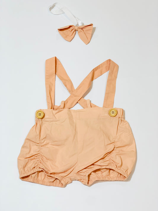 Suspender shorts with headband - Size 2