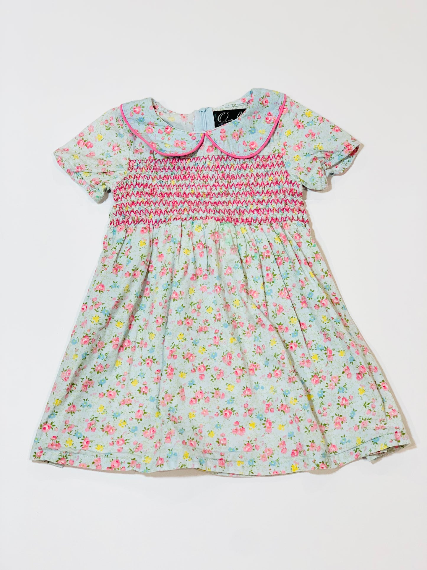 Smocked floral dress - Size 2