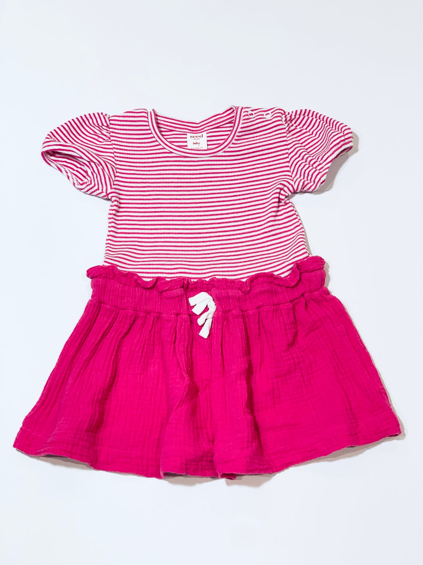 Pink striped dress - Size 2