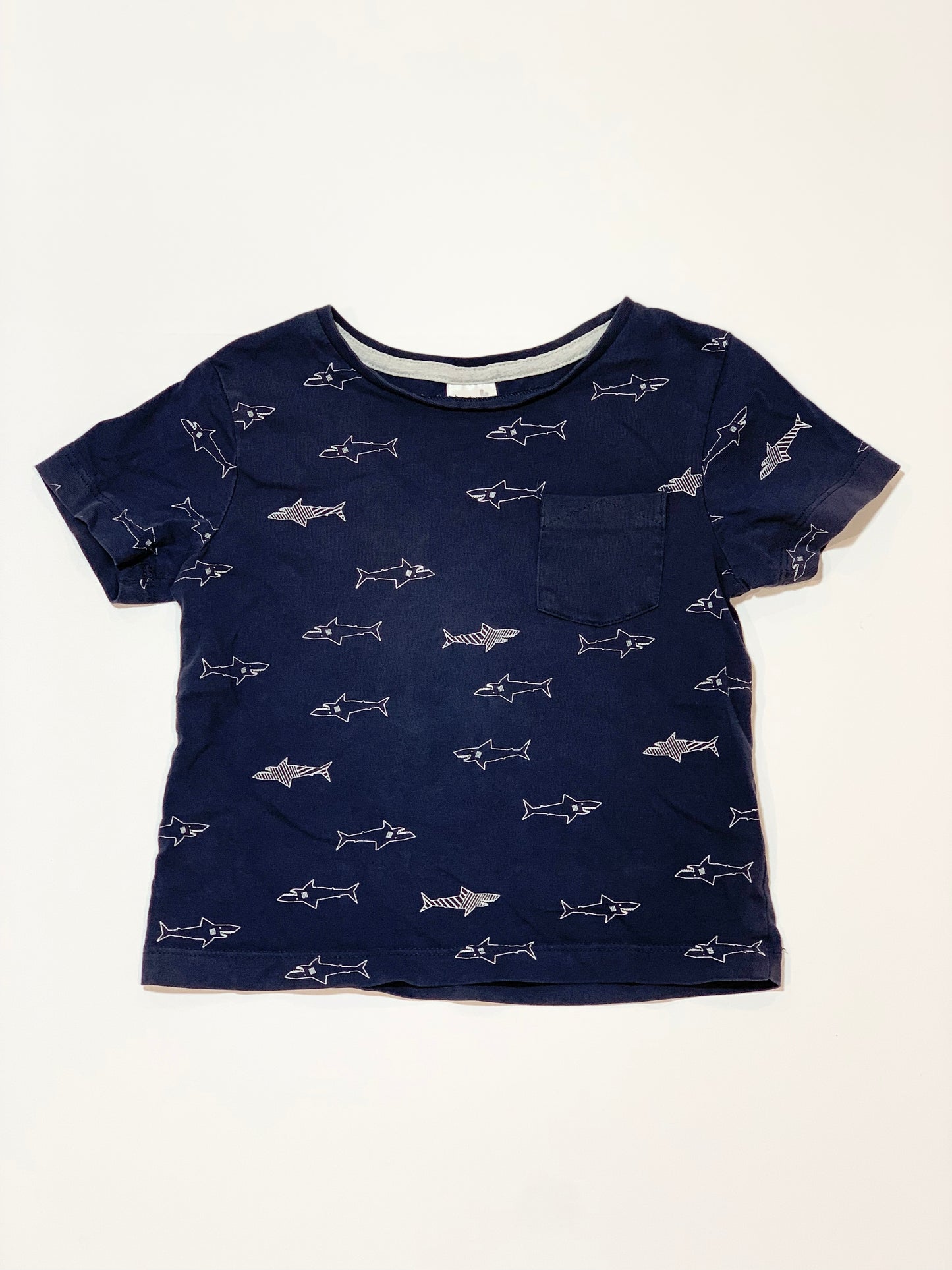 Navy shark tee - Size 2