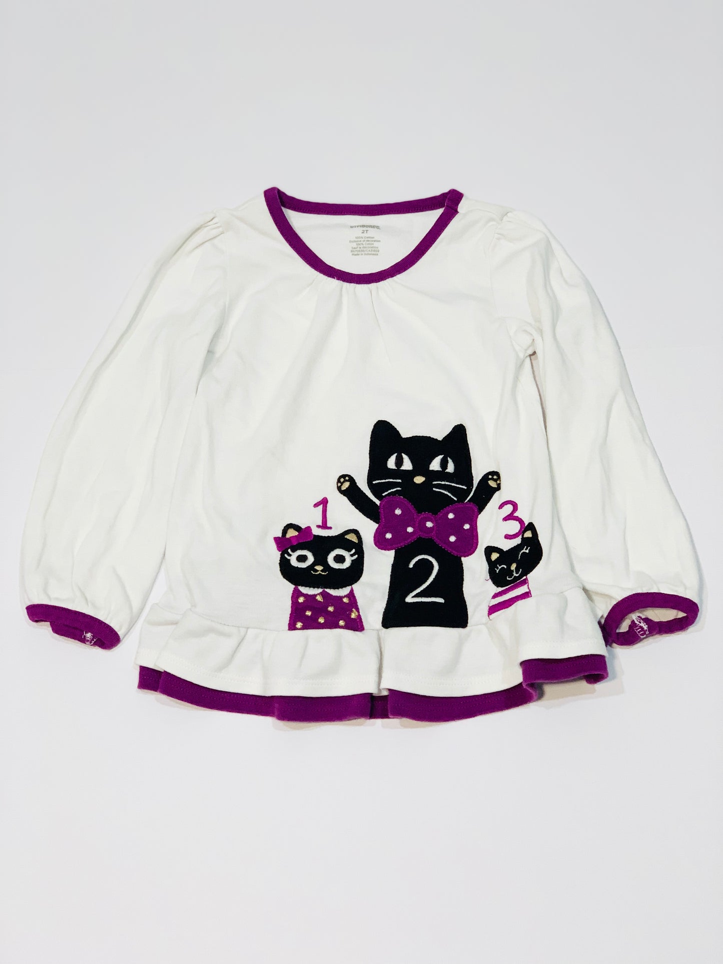 Black cats top - Size 2