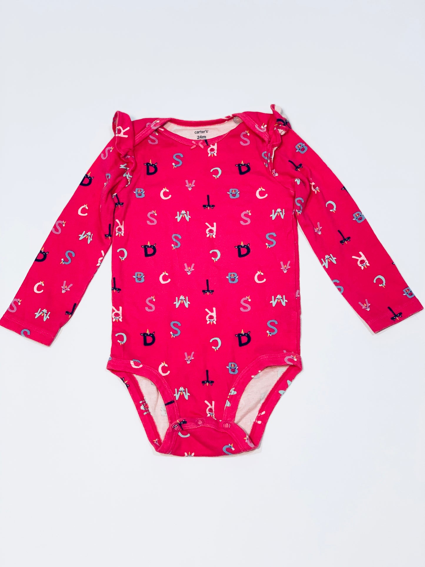 Alphabet pink bodysuit - Size 2