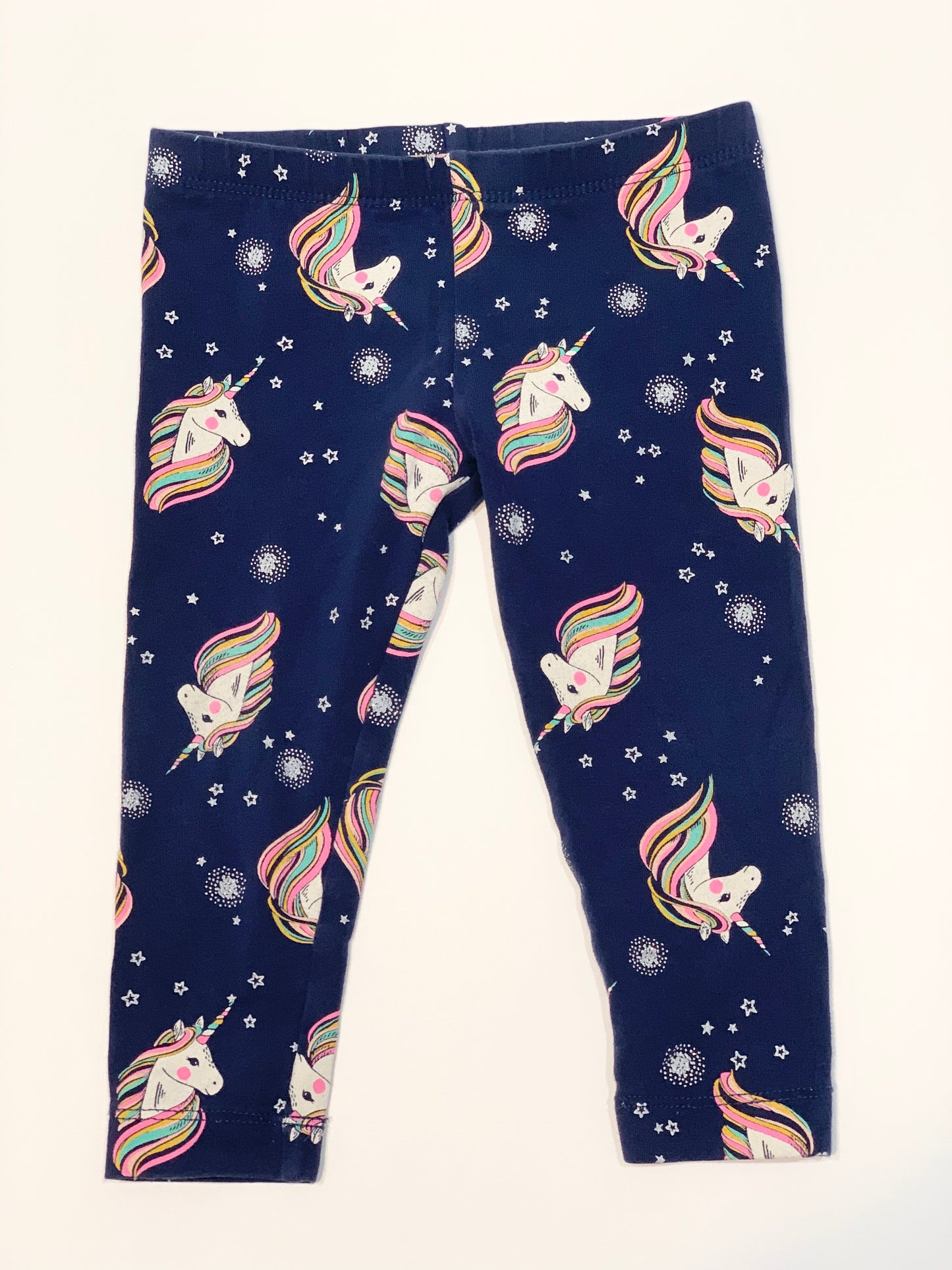 Blue unicorn leggings - Size 1