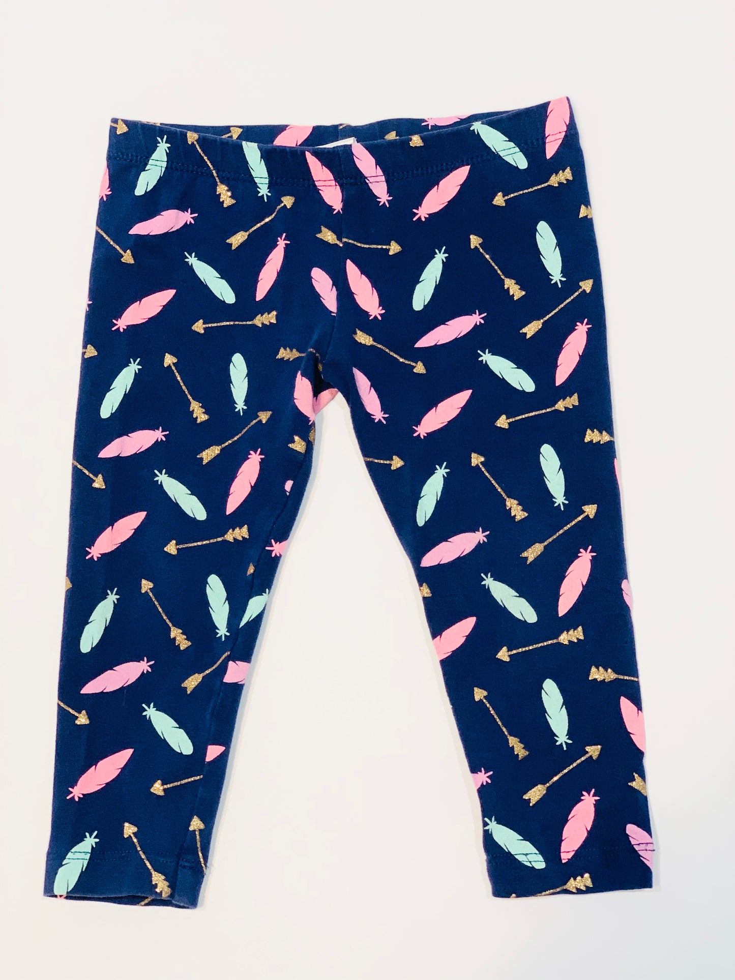 Navy feather leggings - Size 1