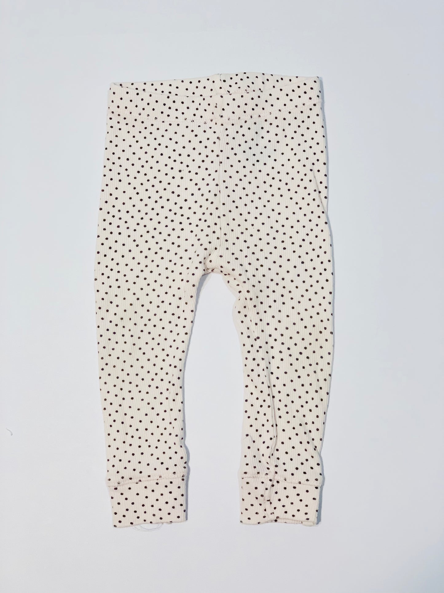 Pink spot ribbed leggings - Size 0