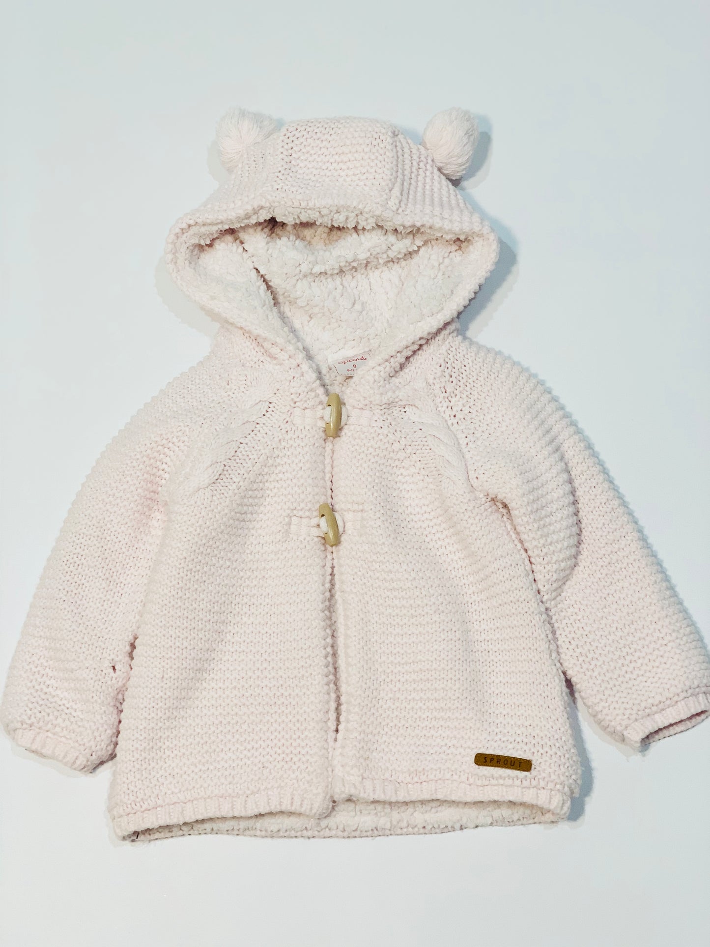 Pink hooded knit jacket - Size 0