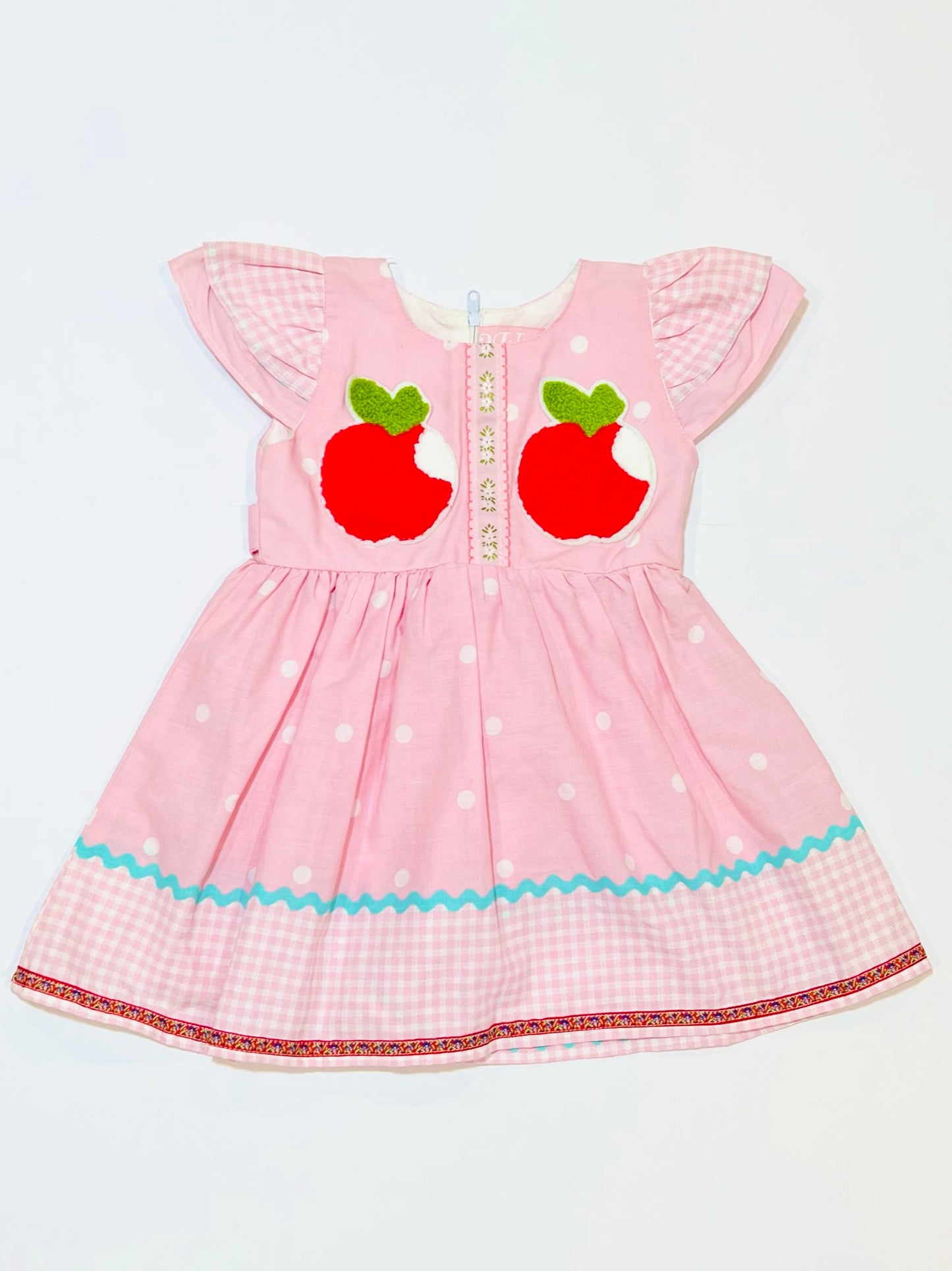 Pink apples dress - Size 1