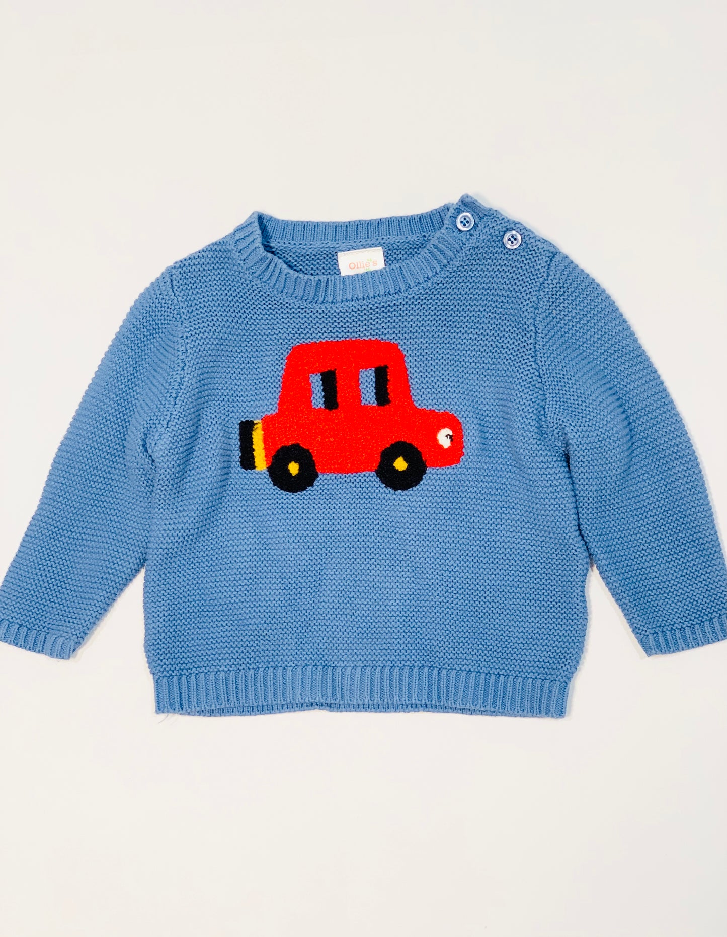 Red car knit jumper - Size 00
