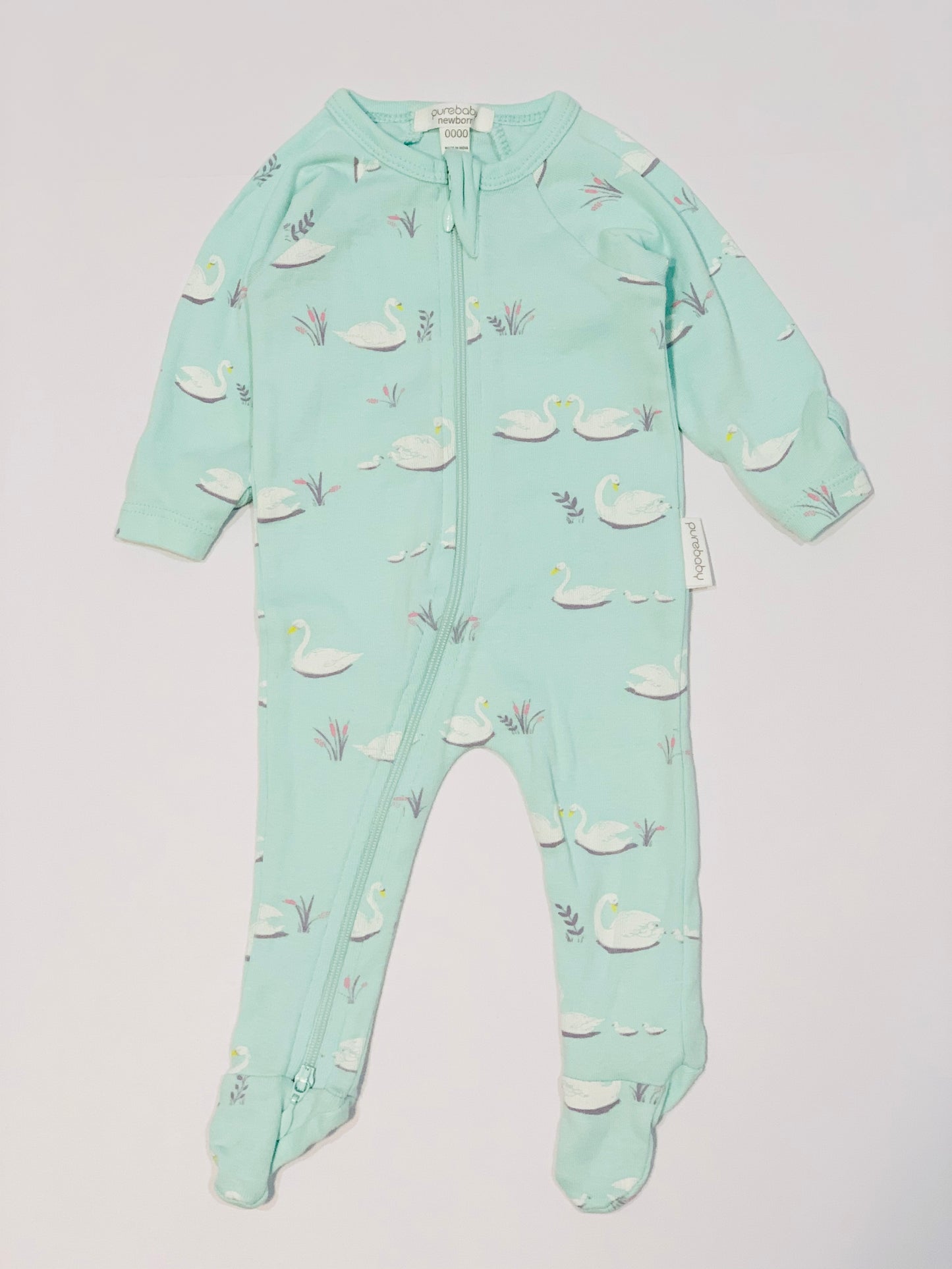 Green swan onesie - Size 0000