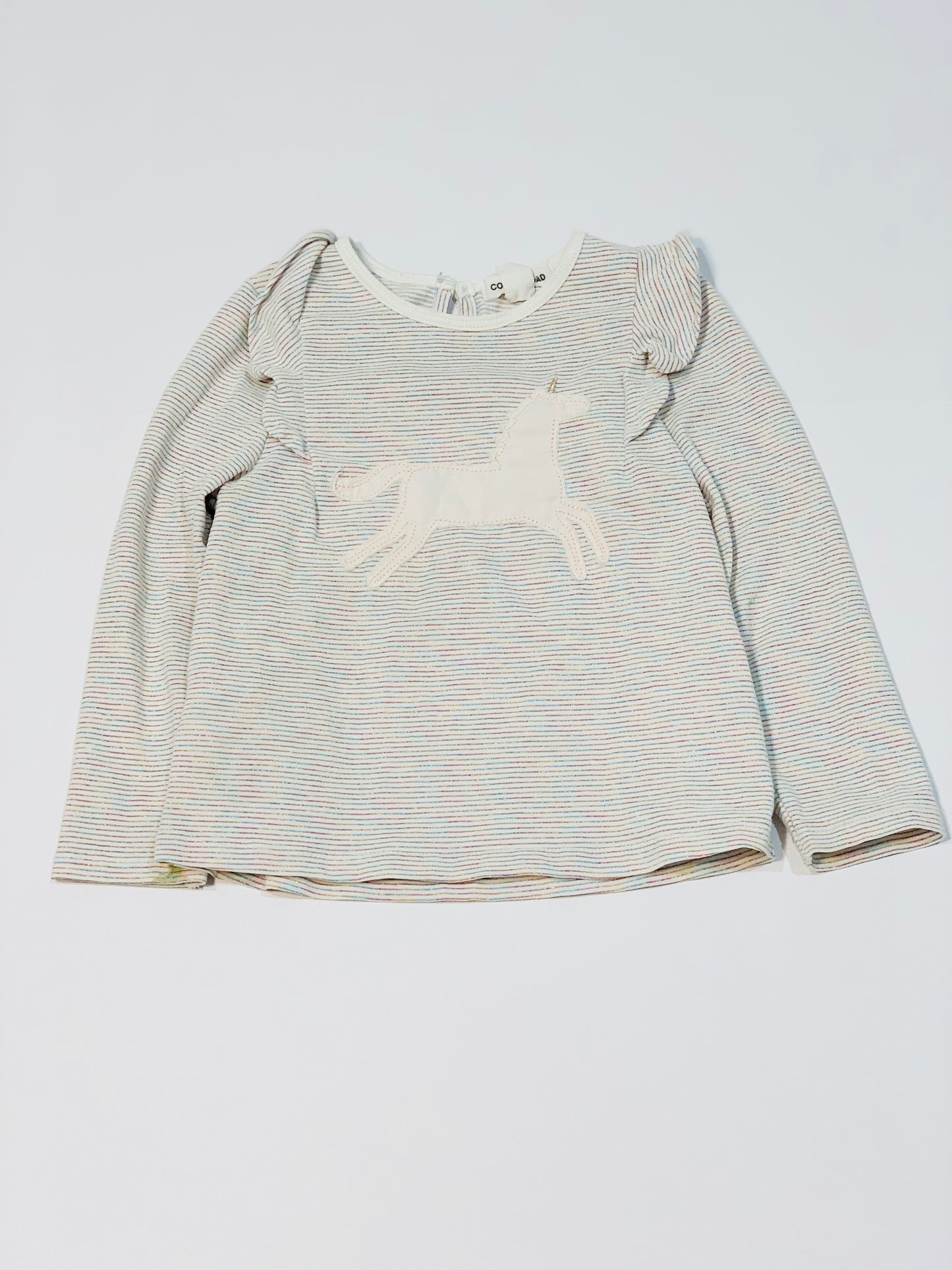 Striped unicorn top - Size 1