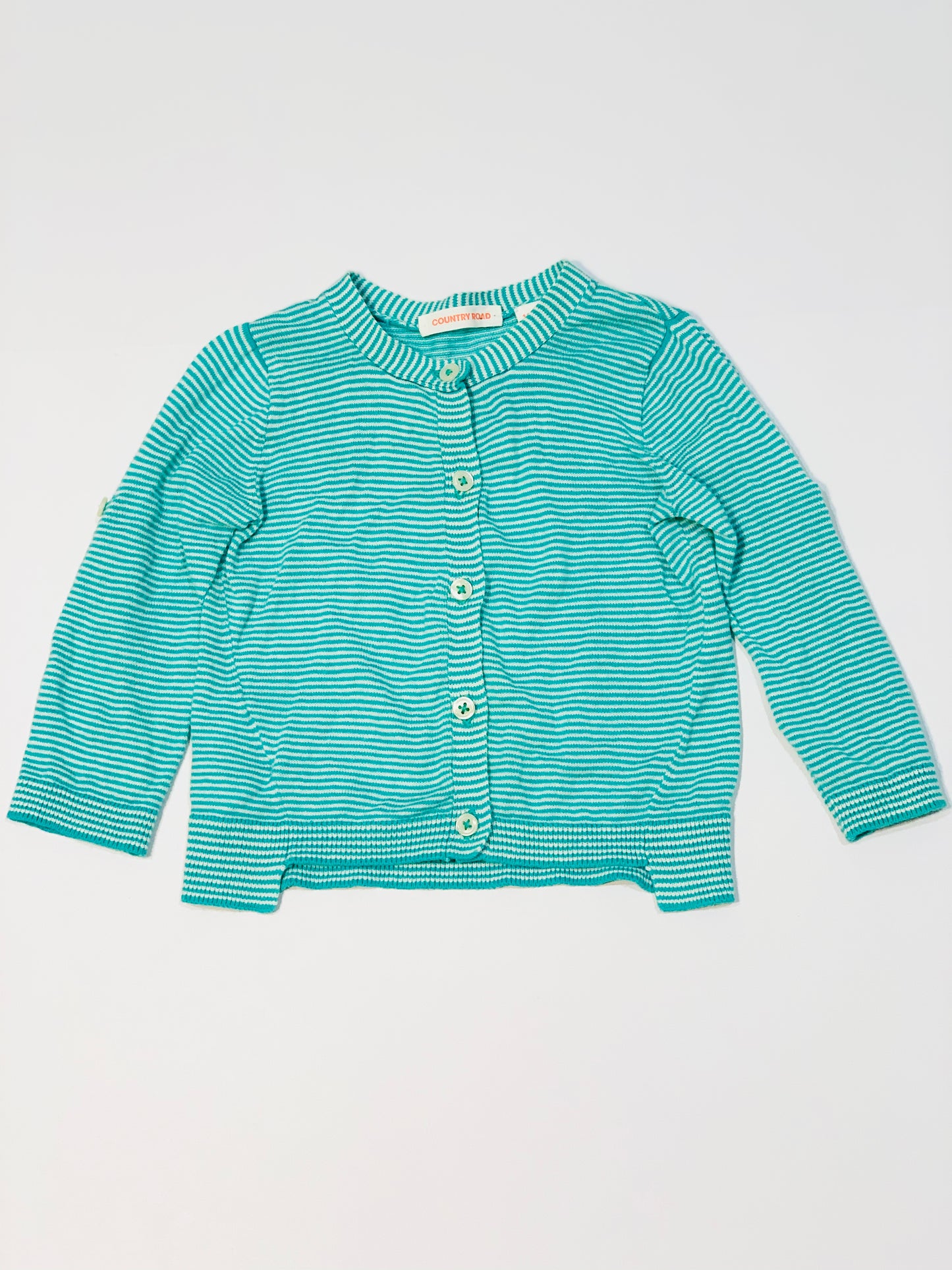 Green striped cardigan - Size 1