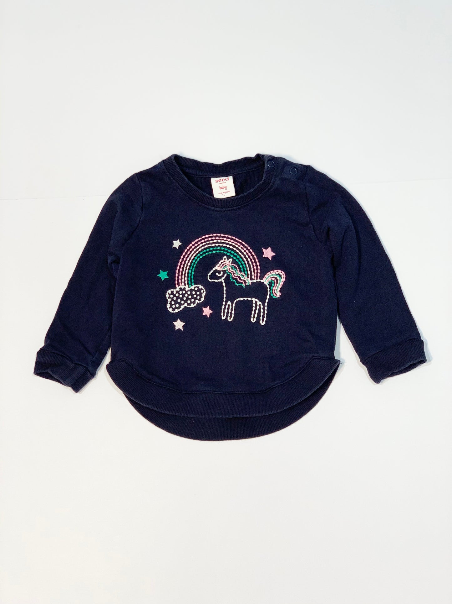 Navy embroidered sweater - Size 1