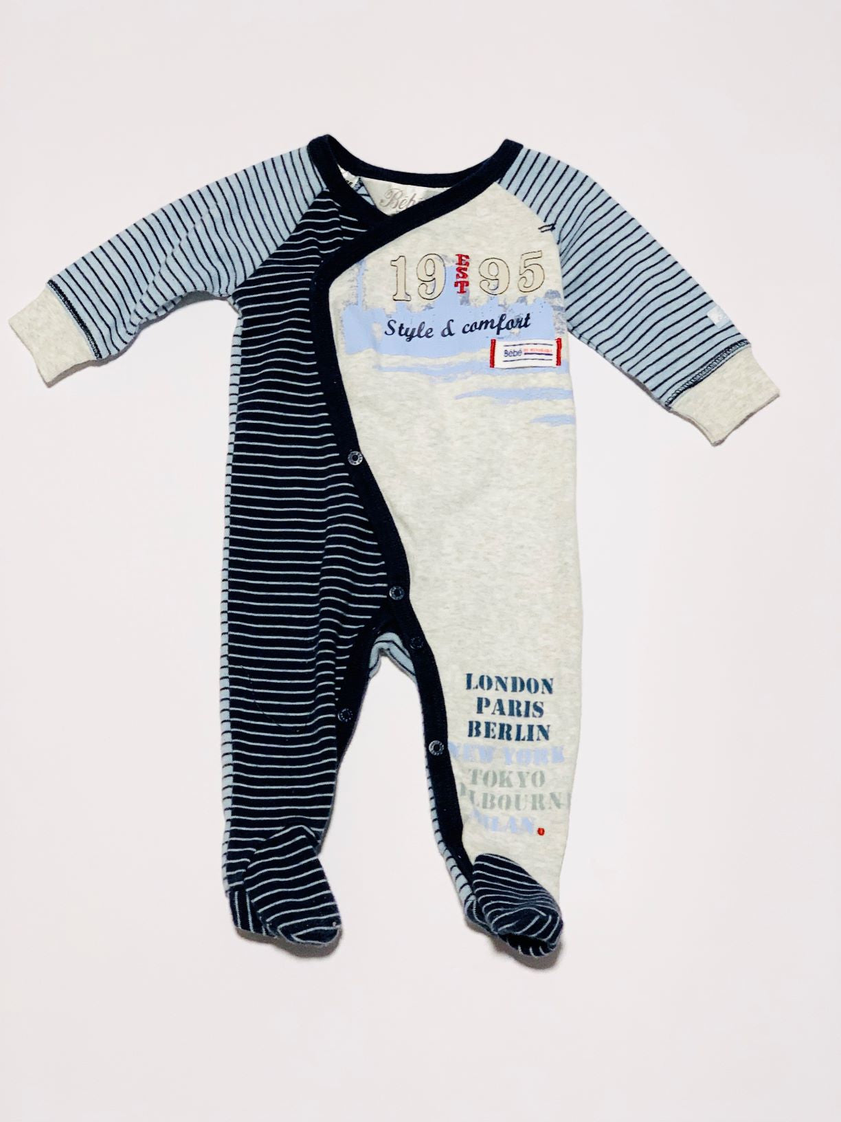 Blue striped onesie - Size 000