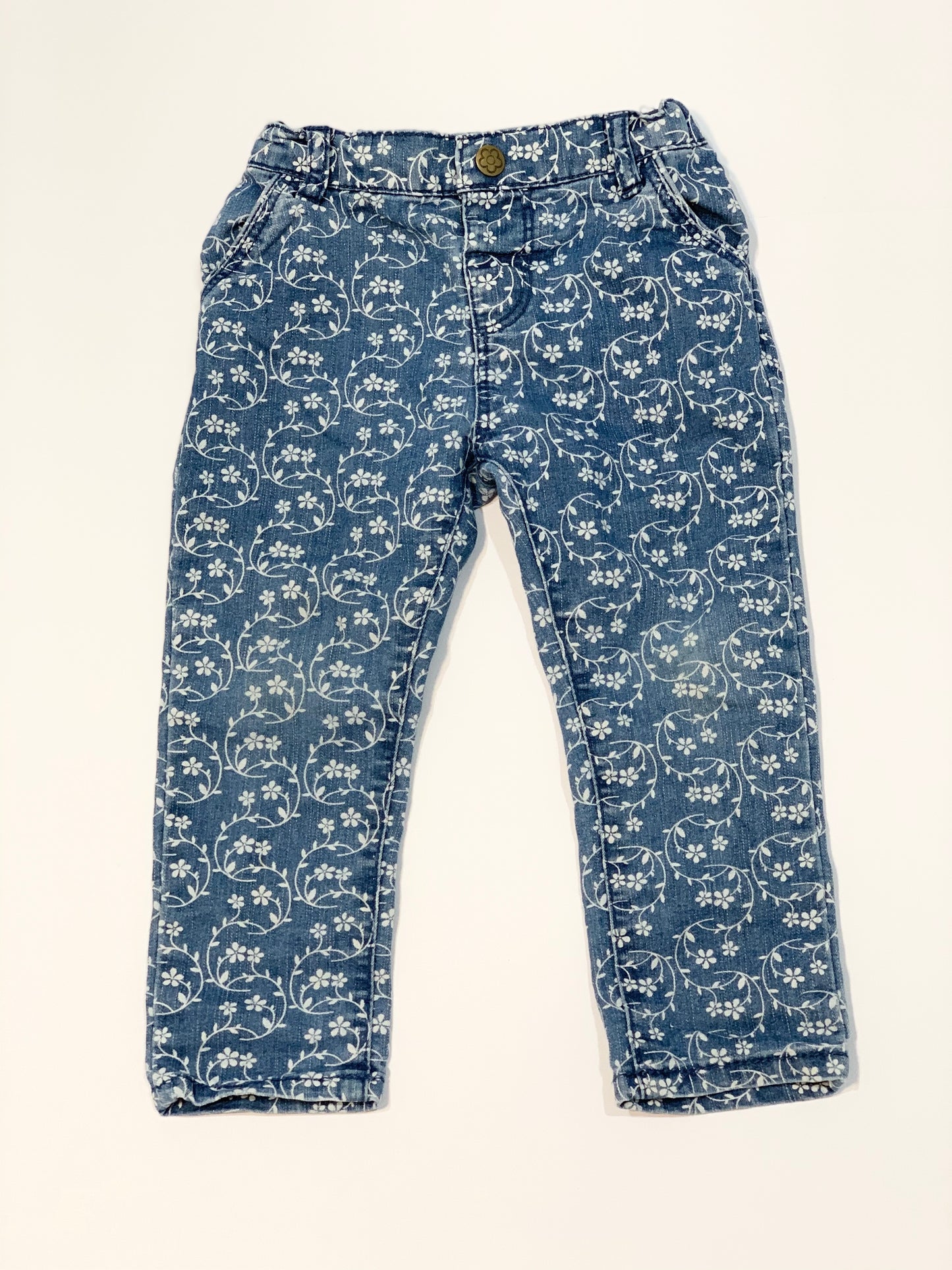 Floral denim jeans - Size 2
