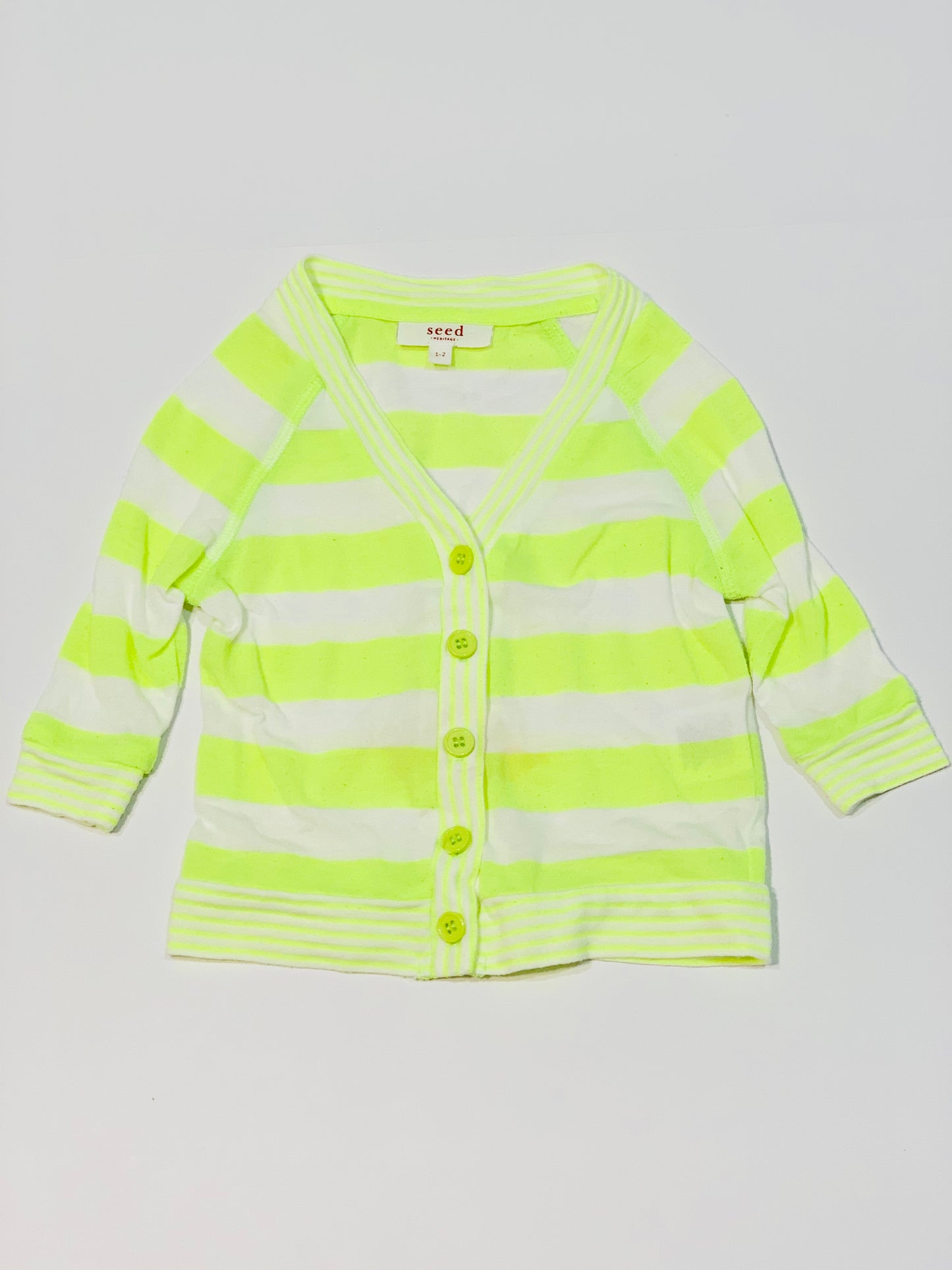 Fluro yellow cardigan - Size 1-2