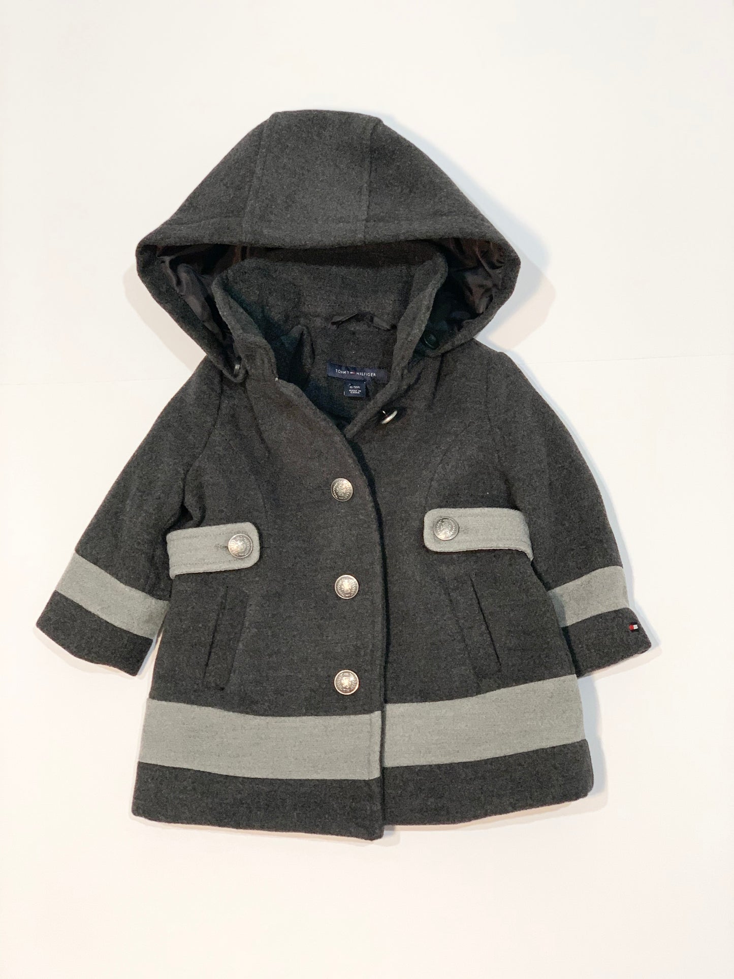 Grey hooded jacket - Size 6-9 months