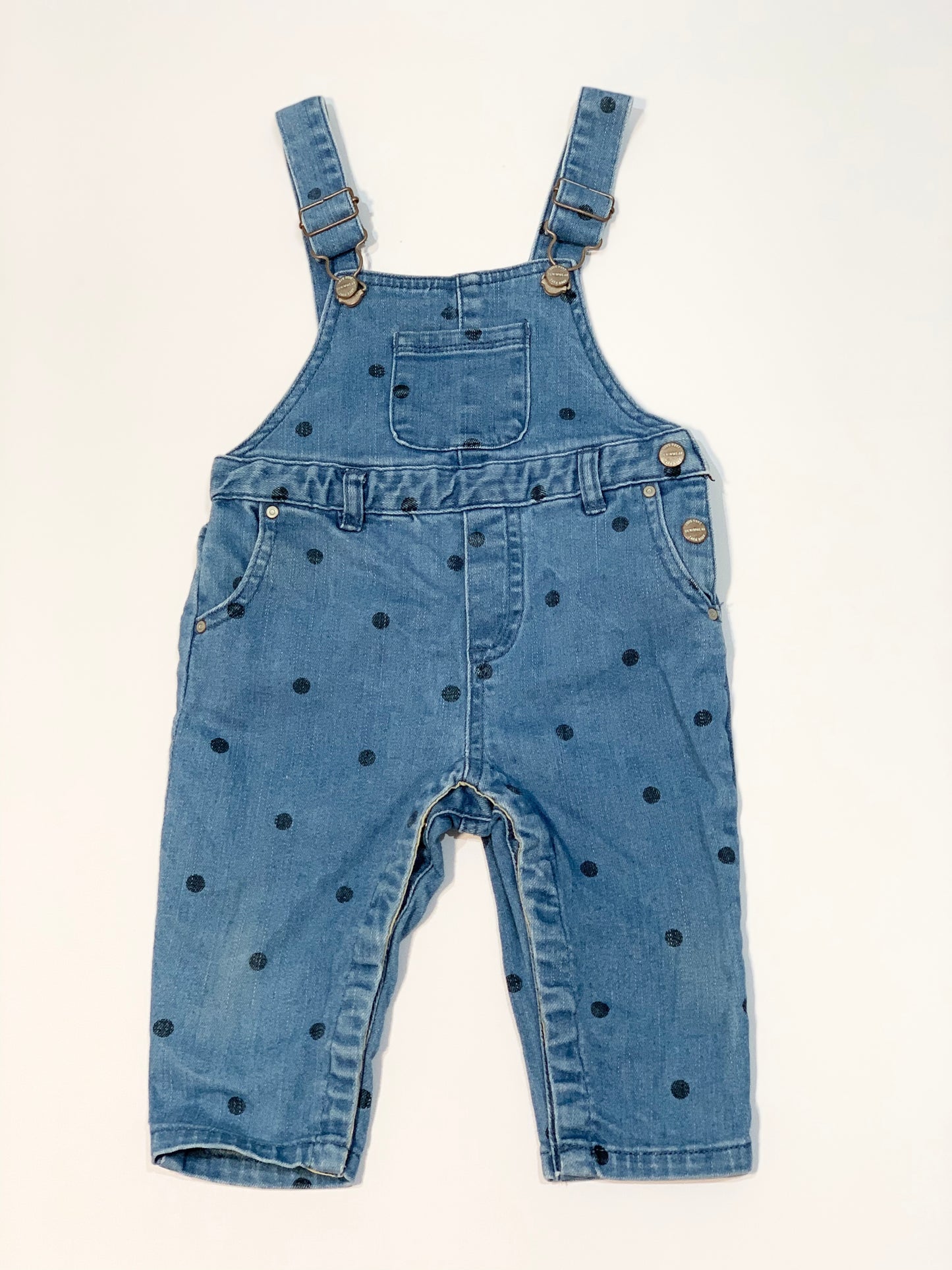 Denim overalls - Size 9-12 months