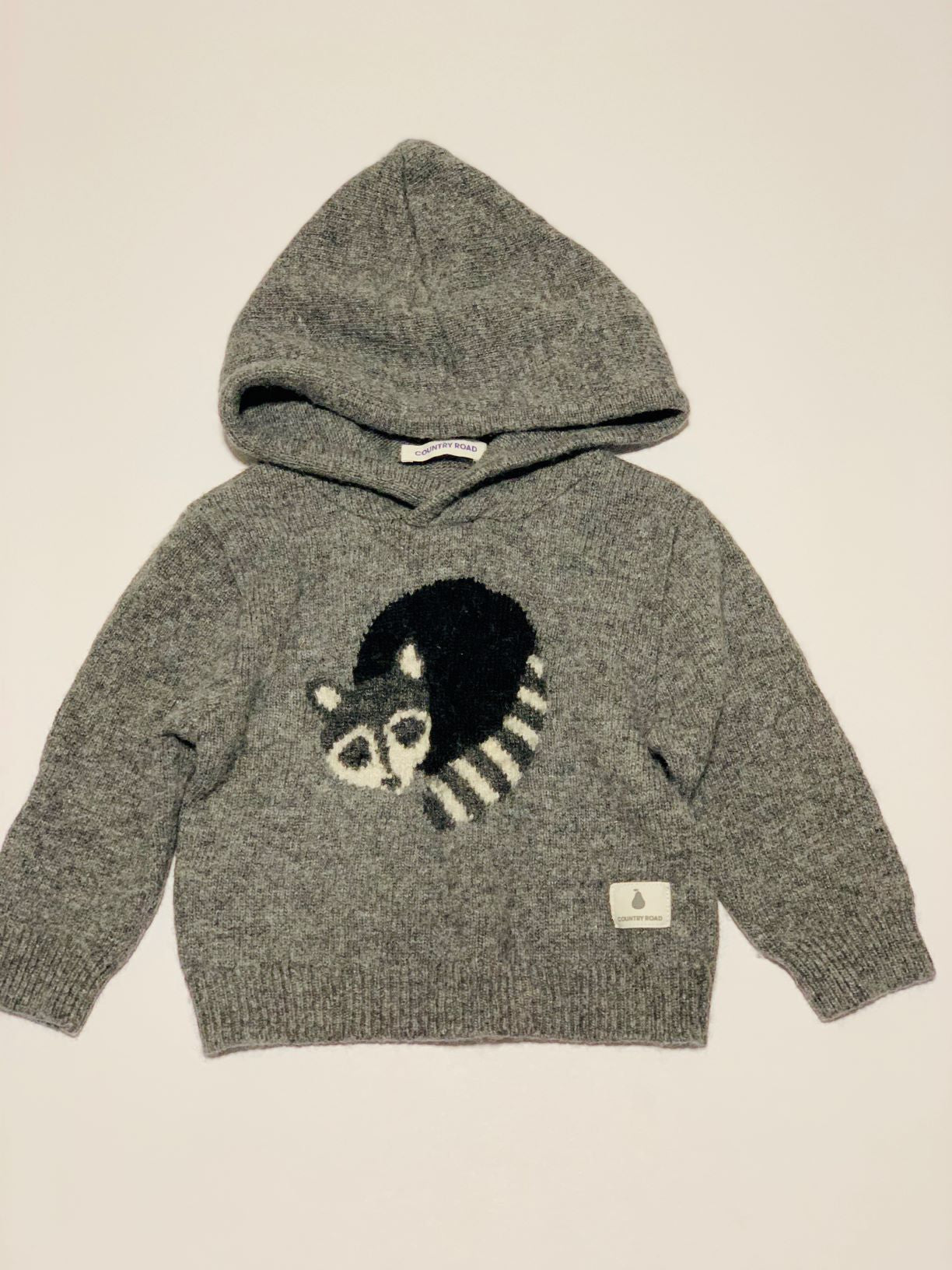 Hooded racoon jumper - Size 0