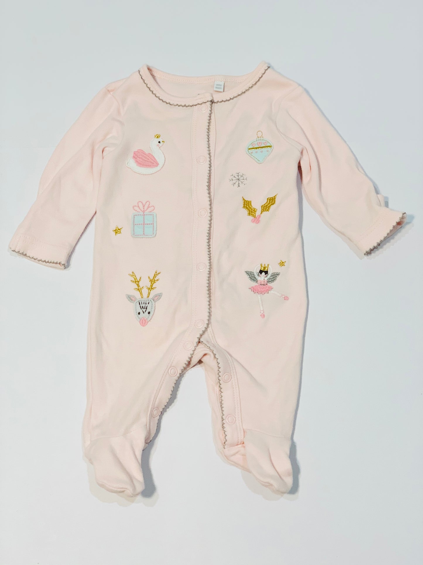 Pink applique onesie - Size 0000
