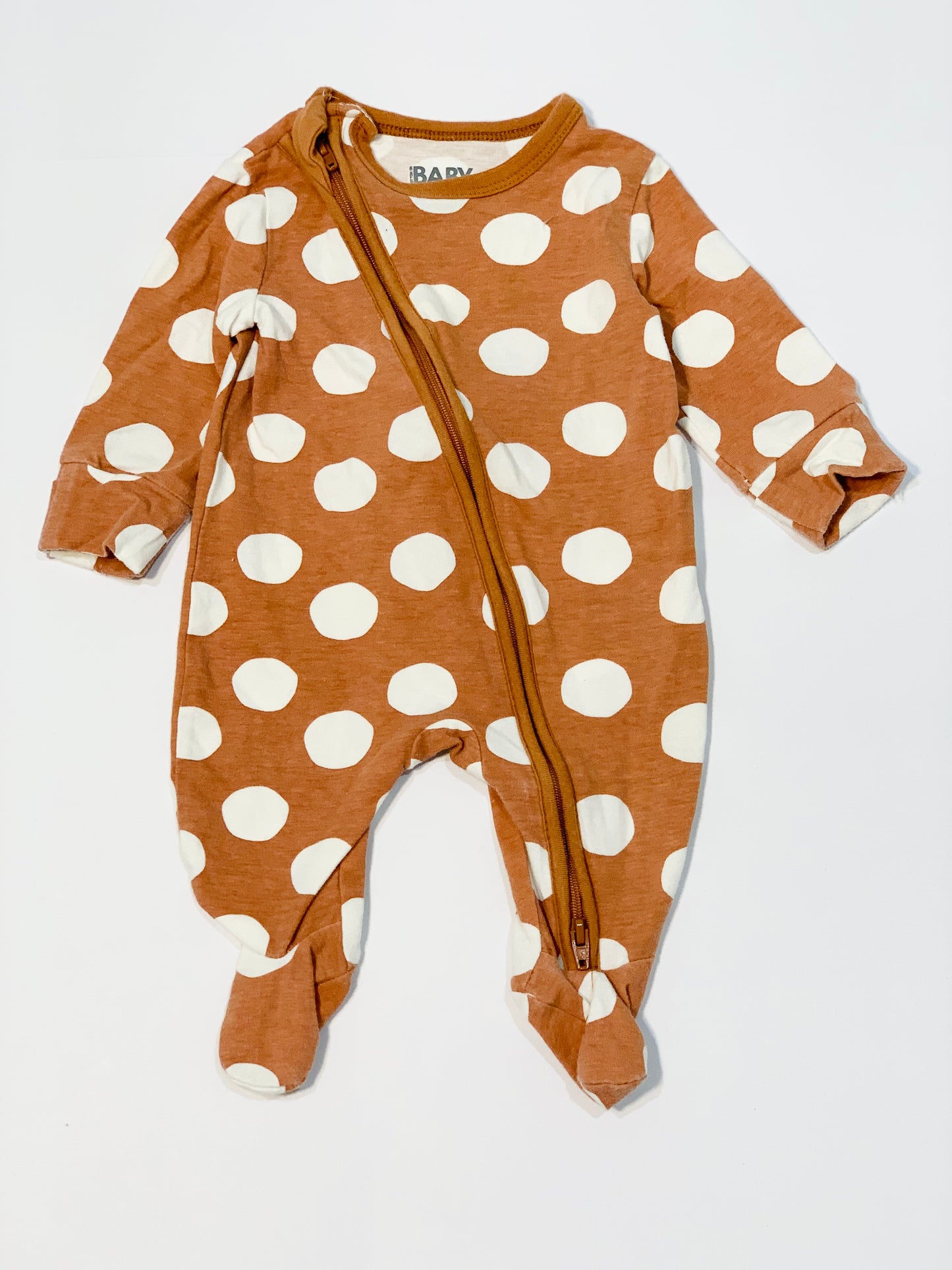 Brown zip onesie - Size 0000