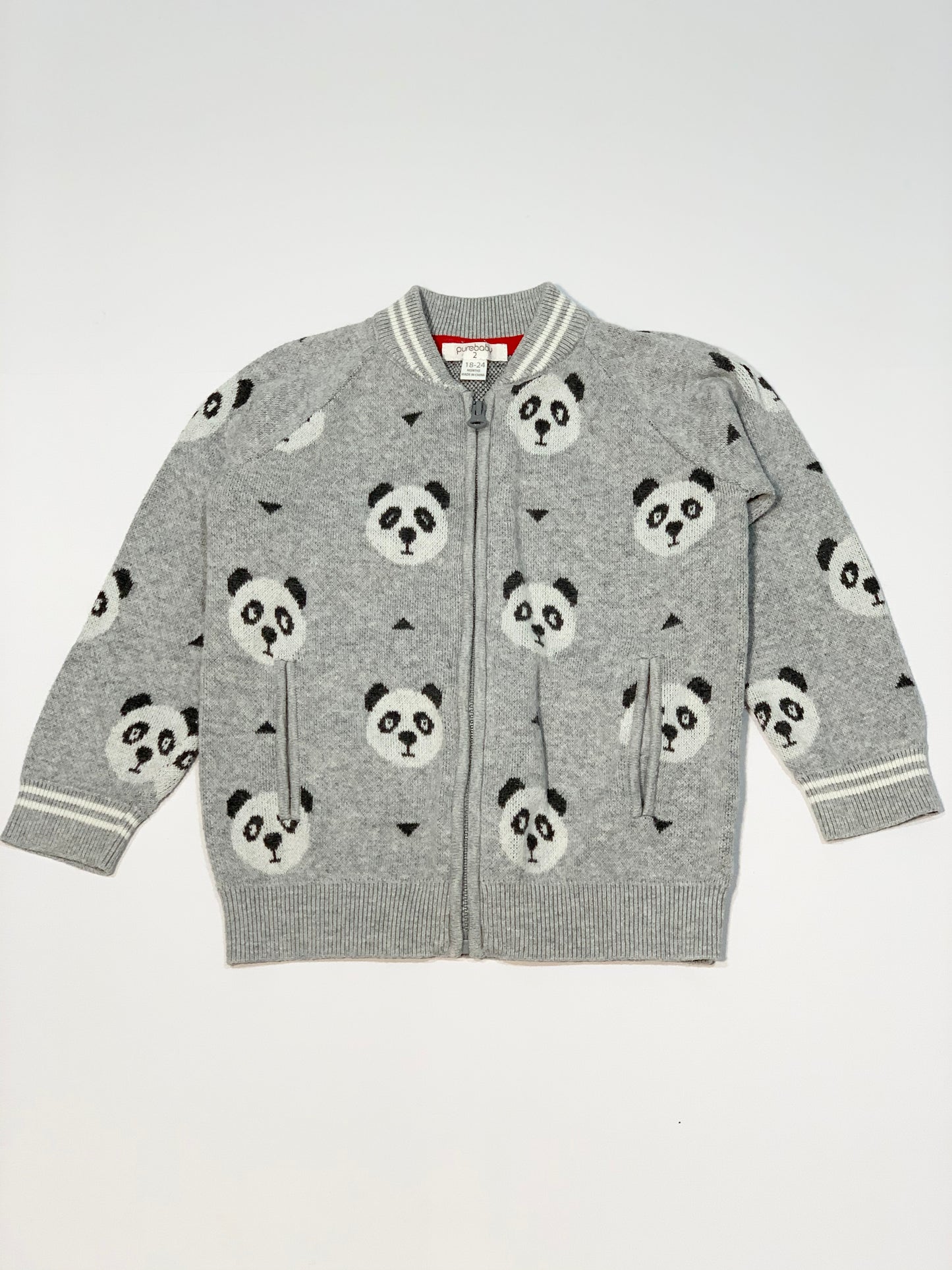 Panda knit zip jacket - Size 2