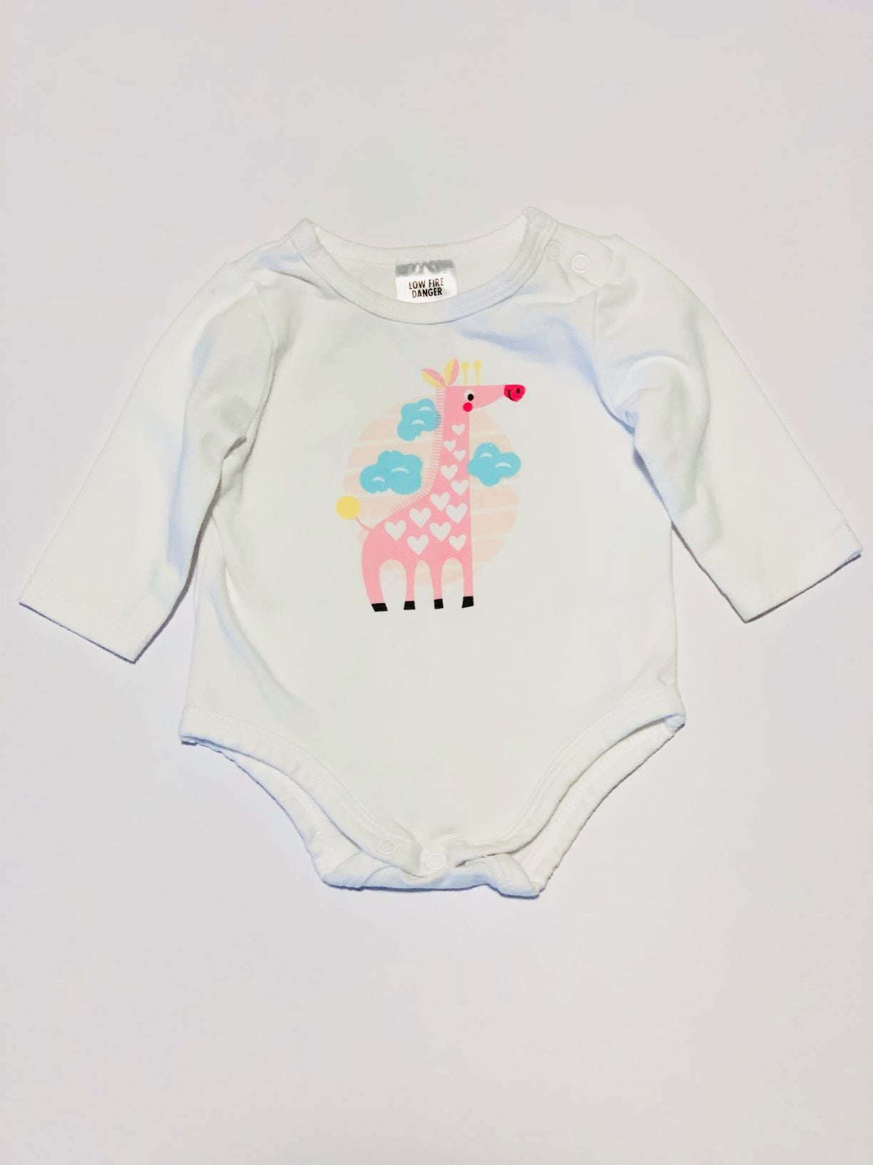 Pink giraffe bodysuit - Size 0000