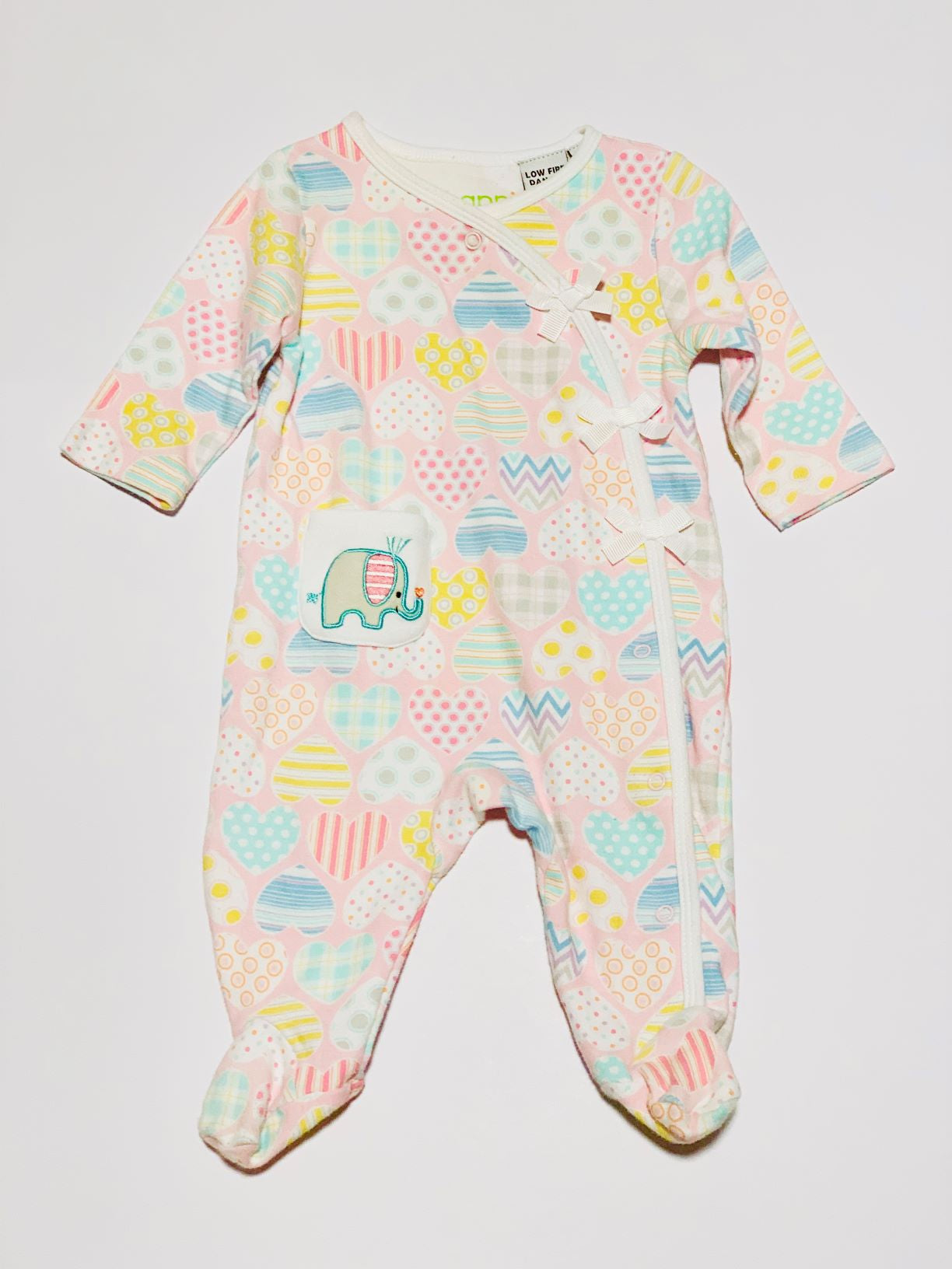 Love hearts onesie - Size 000