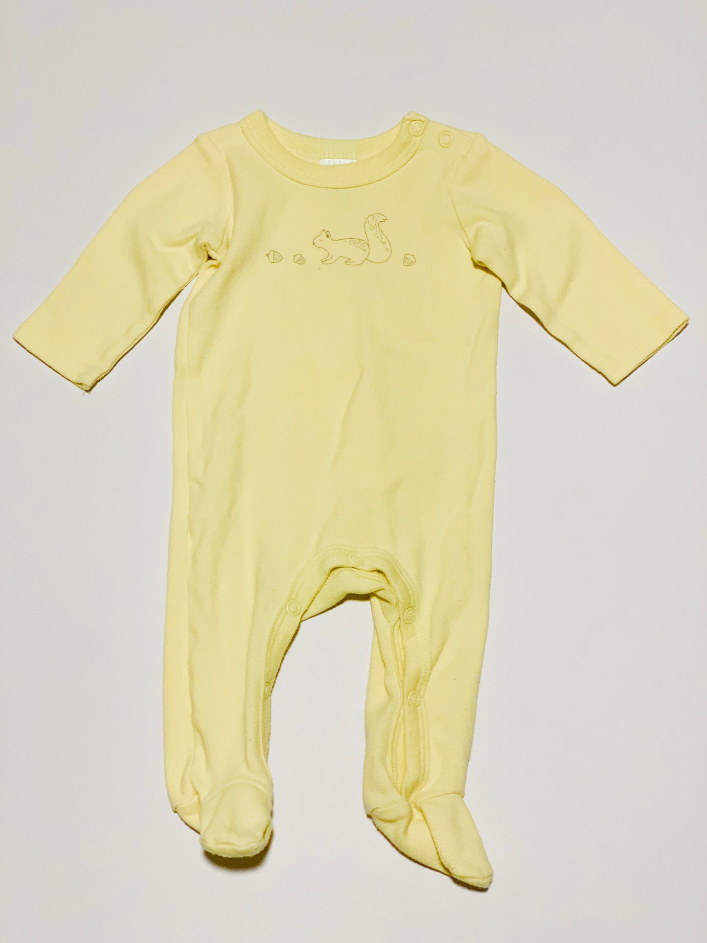 Yellow squirrel onesie - Size 000